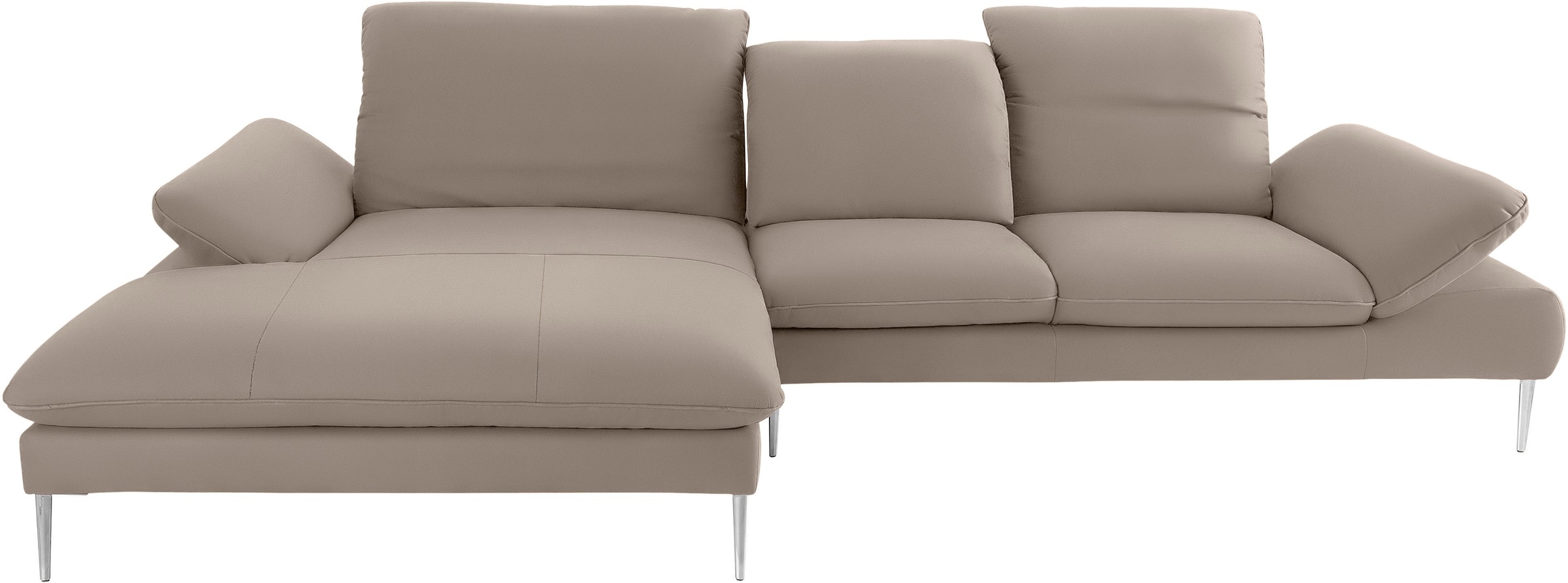 W.SCHILLIG Ecksofa »enjoy&MORE, Designsofa, bequem, zeitlos und elegant, L-Form«, mit Sitztiefenverstellung, Füße Chrom glänzend, Breite 340 cm