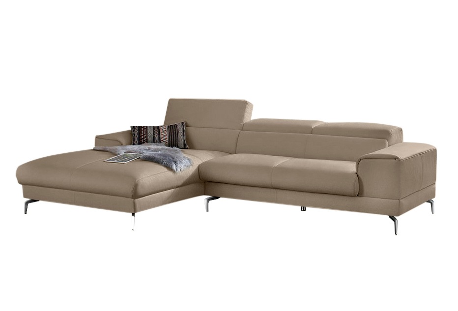 W.SCHILLIG Ecksofa »piedroo, Designsofa mit tollem Sitzkomfort, bequem und elegant, L-Form«, Kopfteilverstellung, wahlweise mit Sitztiefenverstellung, Breite 303cm