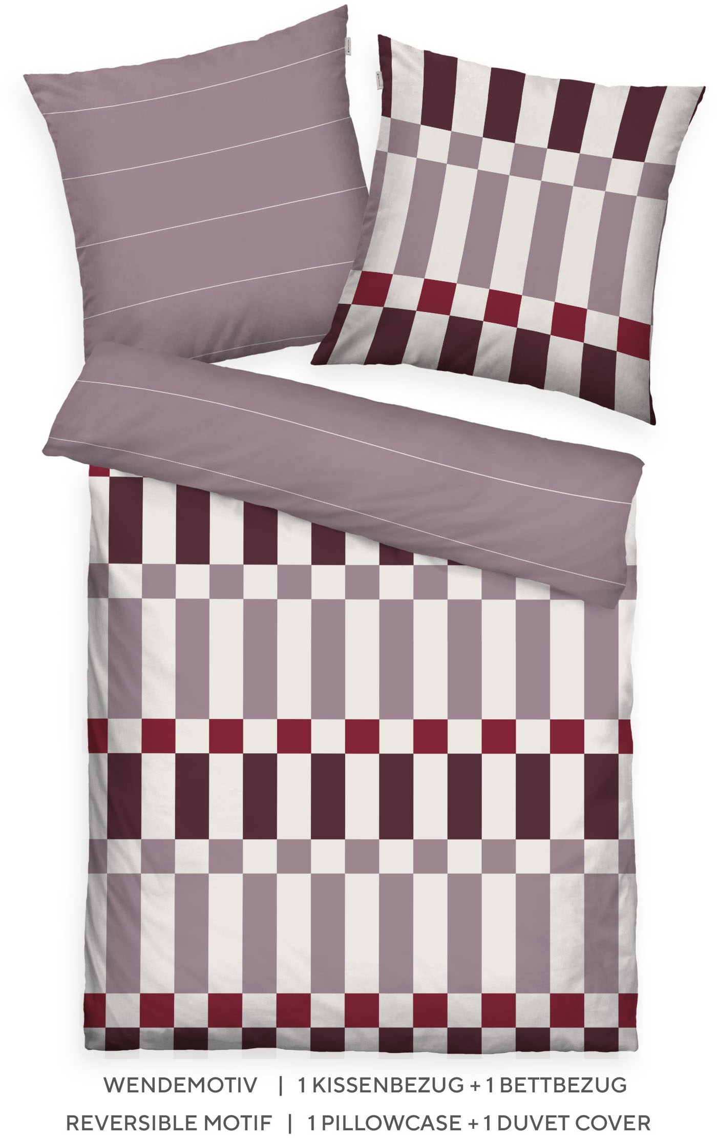 TOM TAILOR HOME Wendebettwäsche »BOLD CHECK in Gr. 135x200cm oder 155x220cm« 2 Stk. tlg. new bedroom, gewebtes Label