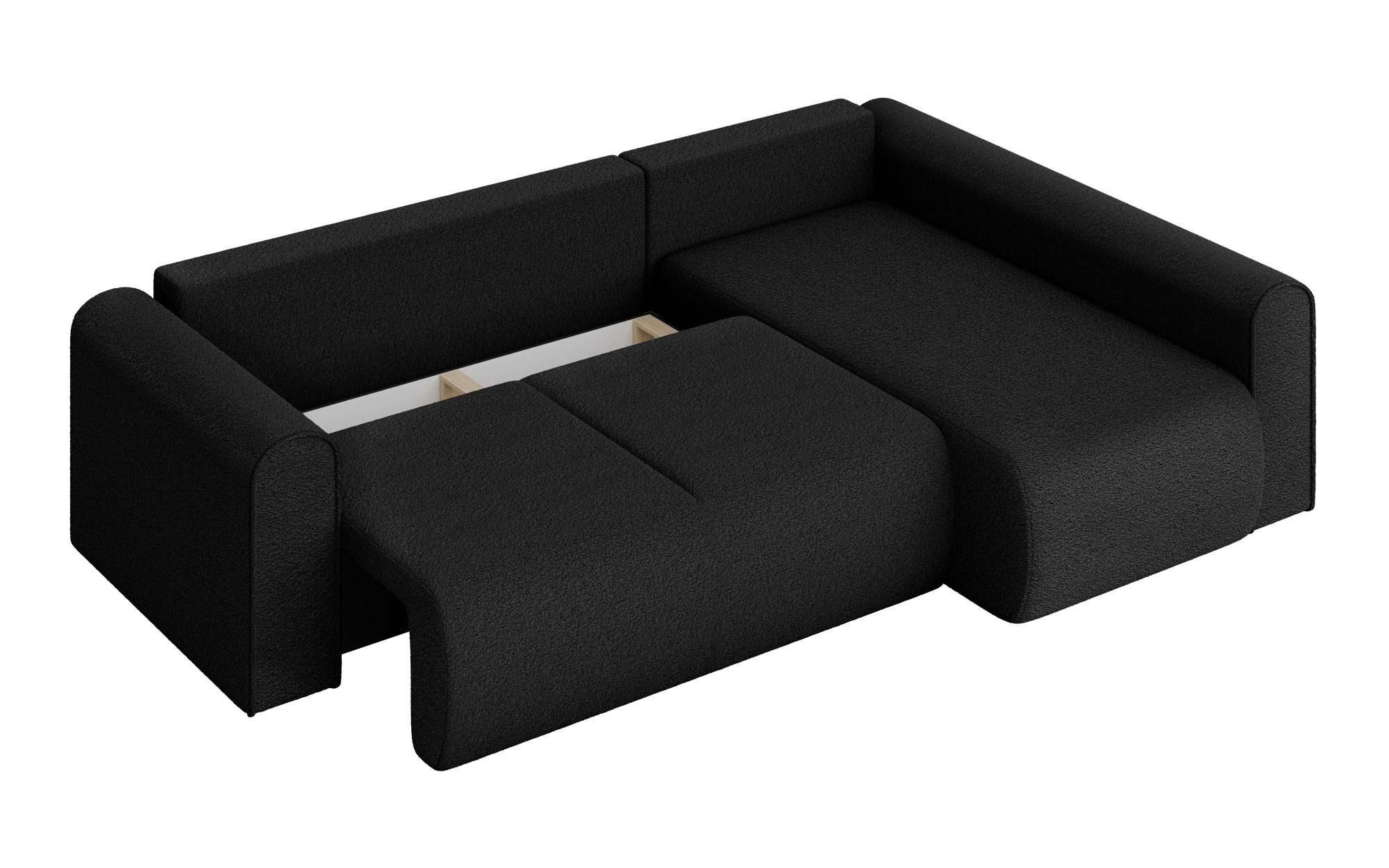 INOSIGN Ecksofa »Zacharia wahlweise Schlafsofa mit Bettkasten, B/T/H 250/166/86 cm«, L-Form mit Wellenunterfederung, Ottomane rechts oder links bestellbar