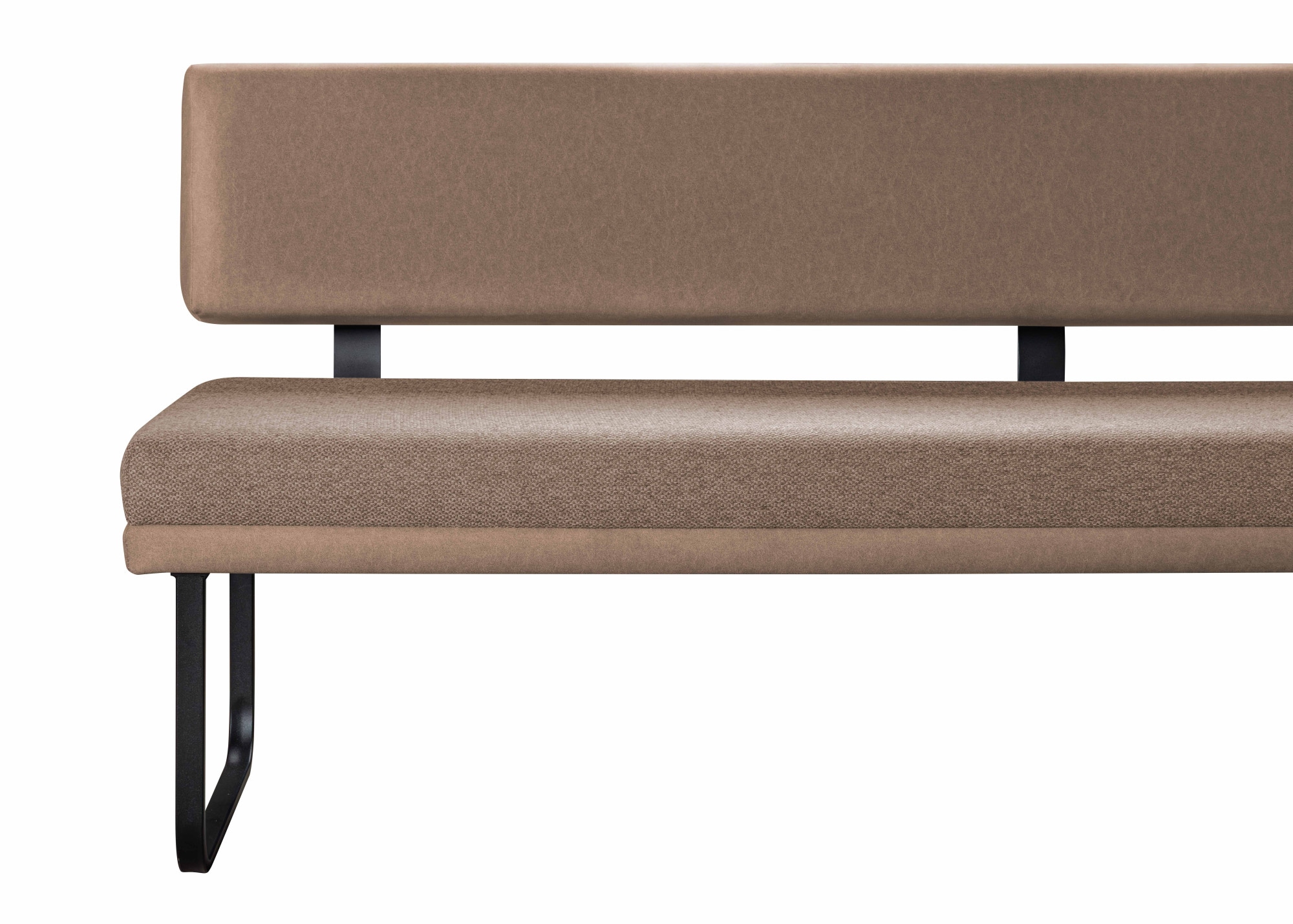 OTTO home Eckbank »Gabi Esszimmerbank, Bank, Küchenbank, Polsterbank« Gestell aus matt-schwarzem Flachmetall, stabil, 2-Stoff-Design