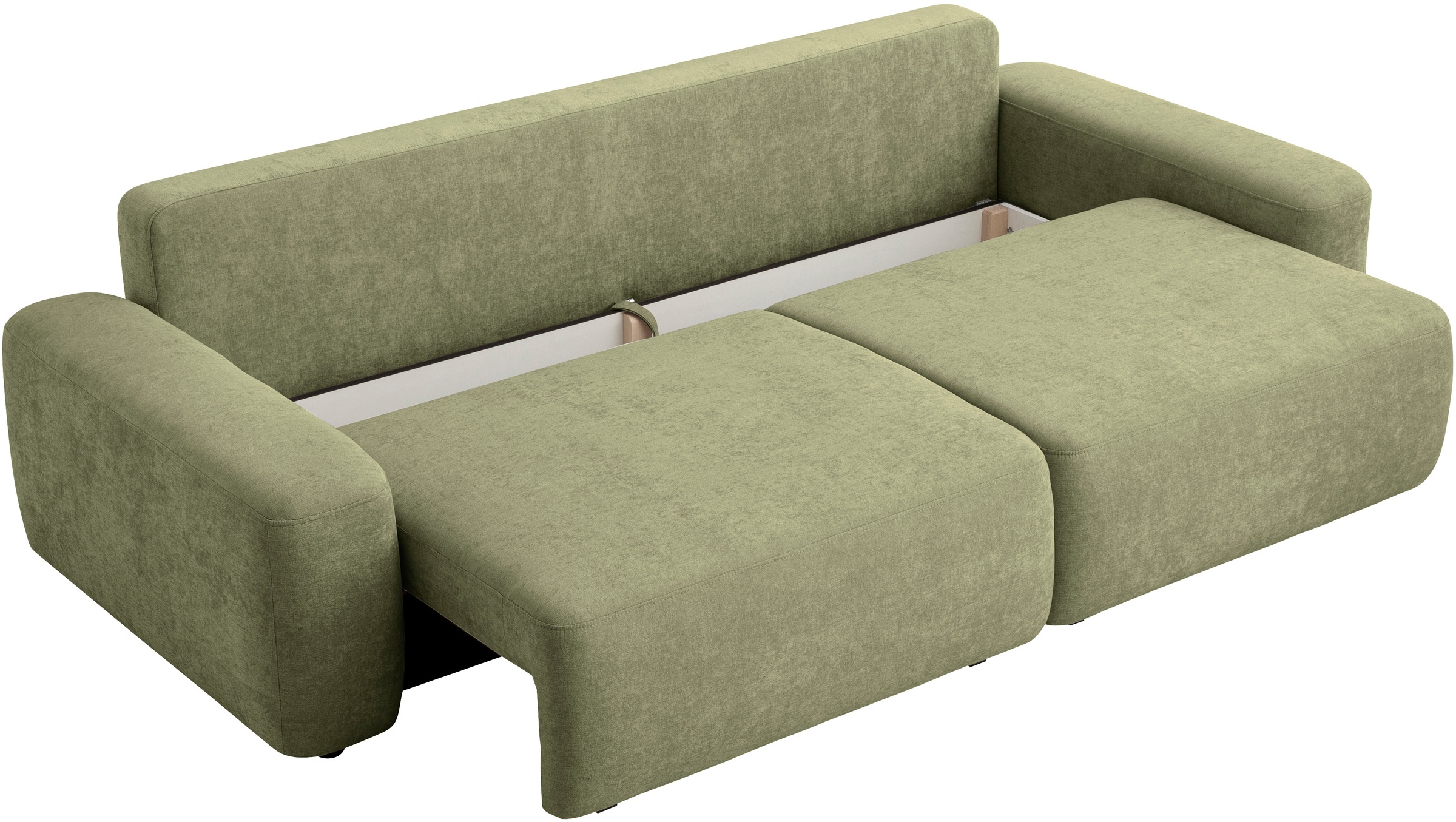 INOSIGN 3-Sitzer »TORGE (257cm), Sofa,Schlafsofa in Cord, Samtvelours, Struktur fein«, rundes Design, Schlaffunktion u. Bettkasten, Liegefläche: 135/200 cm