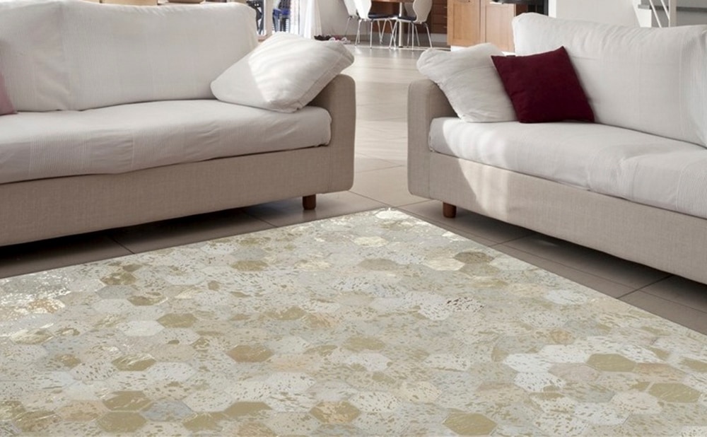 Kayoom Teppich "Spark 210" rechteckig 8 mm Höhe 100% Leder, Unikat, fussela günstig online kaufen