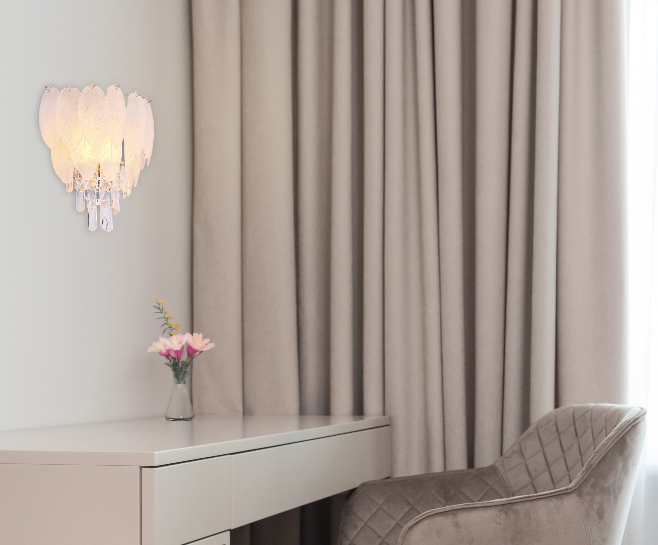 GLOBO LIGHTING Wandleuchte »DALTON« E14 1 Stk. Wandlampe/Metall/Kristalle/Glas rauchfarben/elegant/Wohnzimmer/Flur