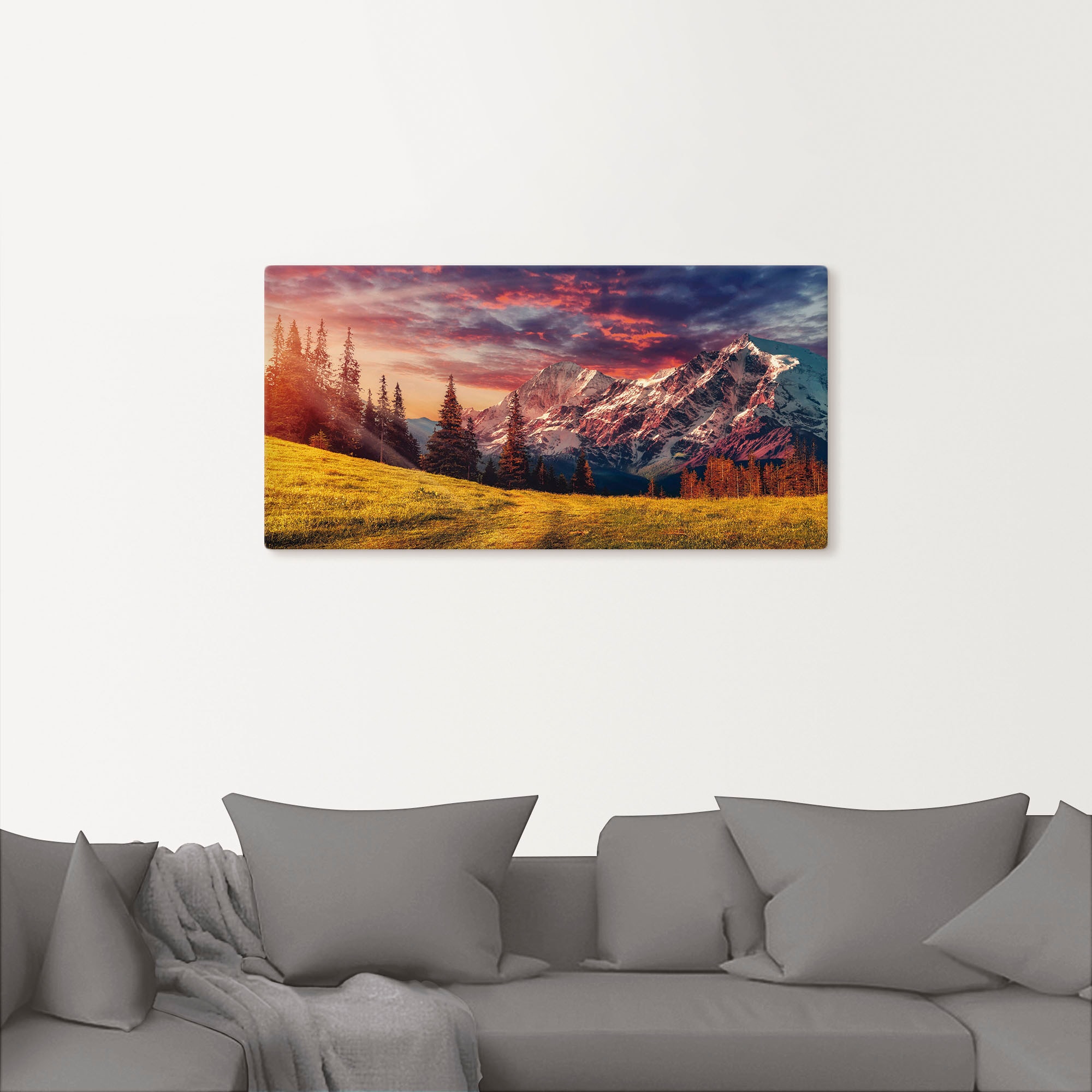 Artland Leinwandbild »Alpines Hochland« Berge & Alpenbilder 1 Stk. tlg. auf Holzrahmen gespannt