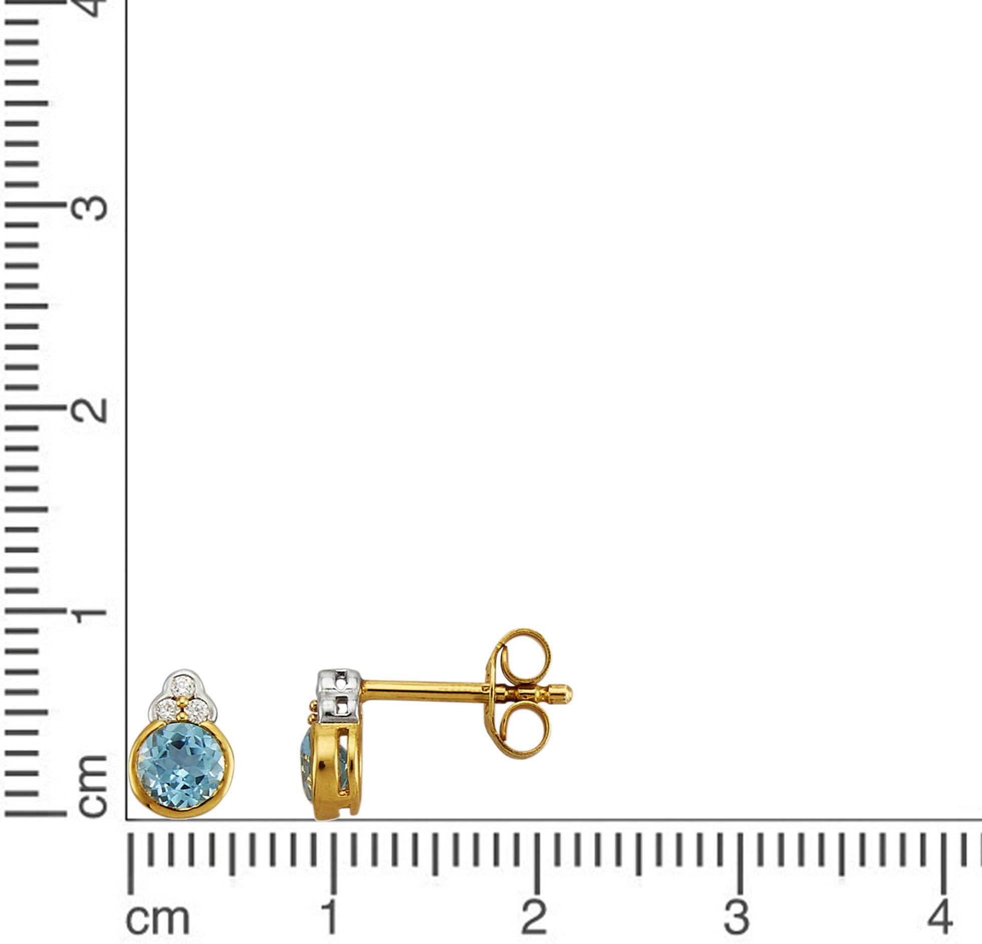 Firetti Paar Ohrstecker »Schmuck Geschenk Silber 925 Ohrschmuck Ohrringe Tropfen« mit Blautopas (behandelt), Zirkonia (synth.)