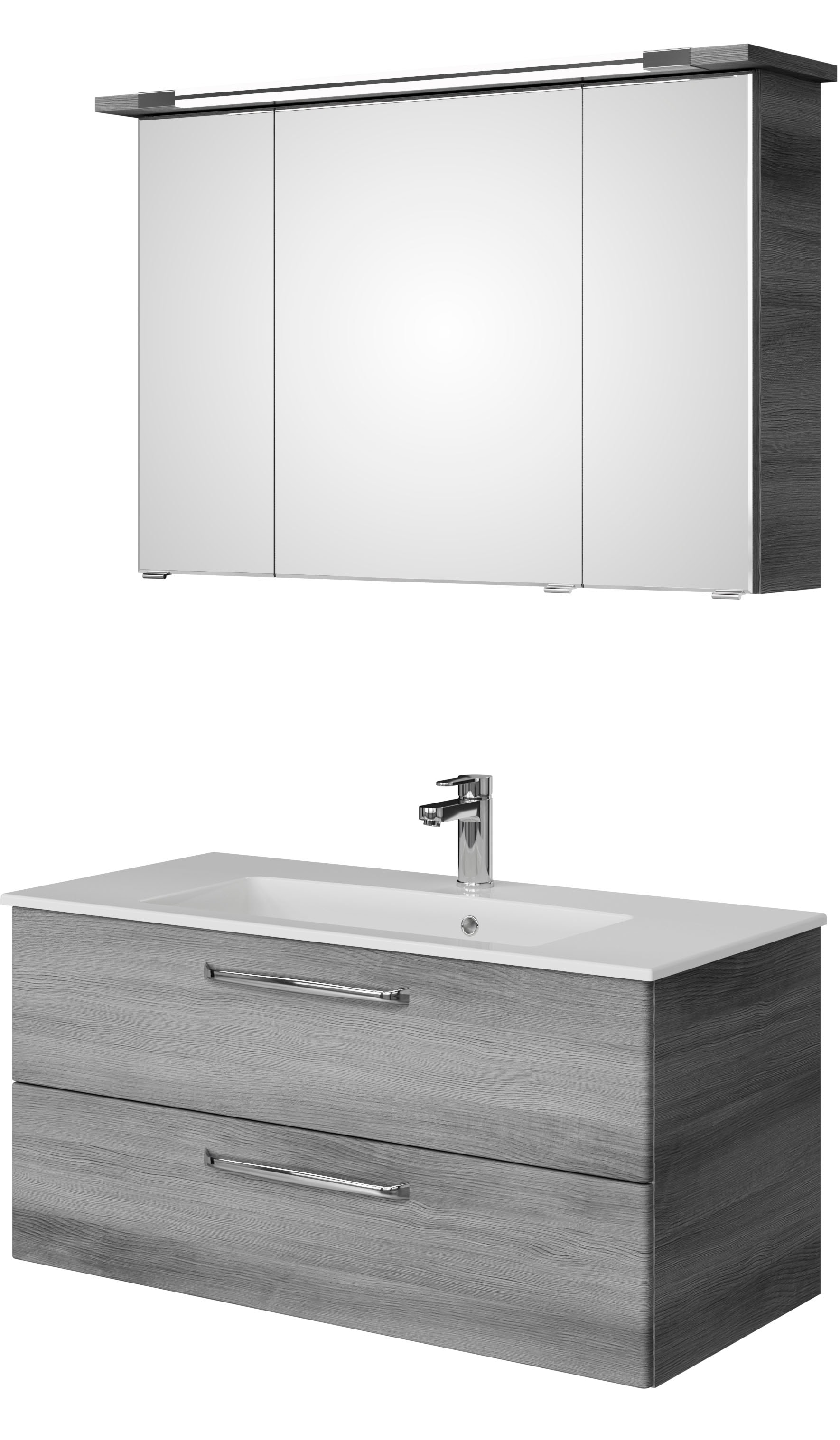 Saphir Badmöbel-Set »Trentino 2-tlg Mineralmarmor-Waschtisch, Spiegelschran günstig online kaufen