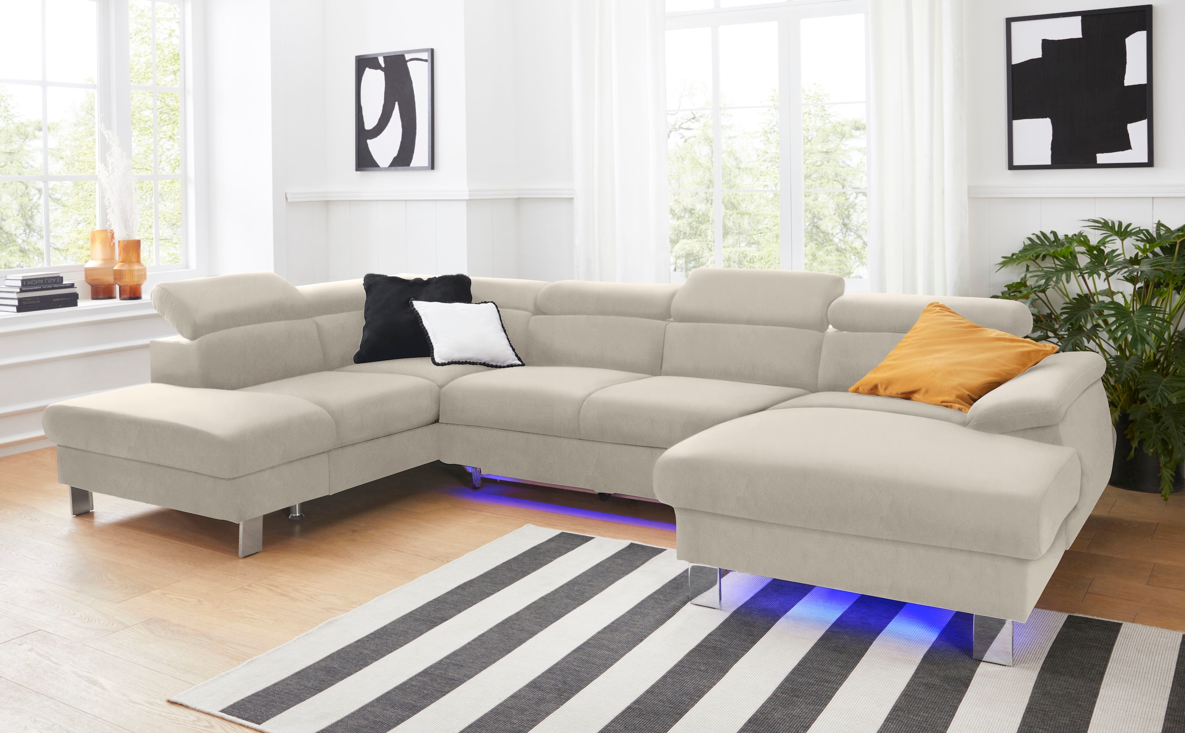 COTTA Wohnlandschaft »Komaris U-Form, B: 320 cm« mit Kopfteilverstellung, o günstig online kaufen