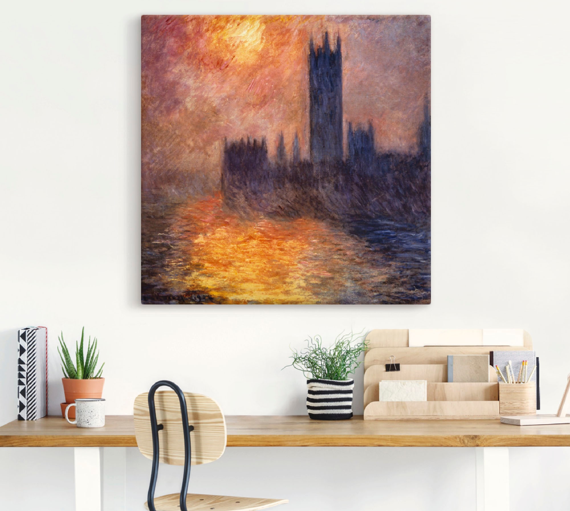 Artland Leinwandbild »Parlament in London bei Sonnenuntergang«, Sonnenaufgang & -untergang, (1 St.), auf Keilrahmen gespannt