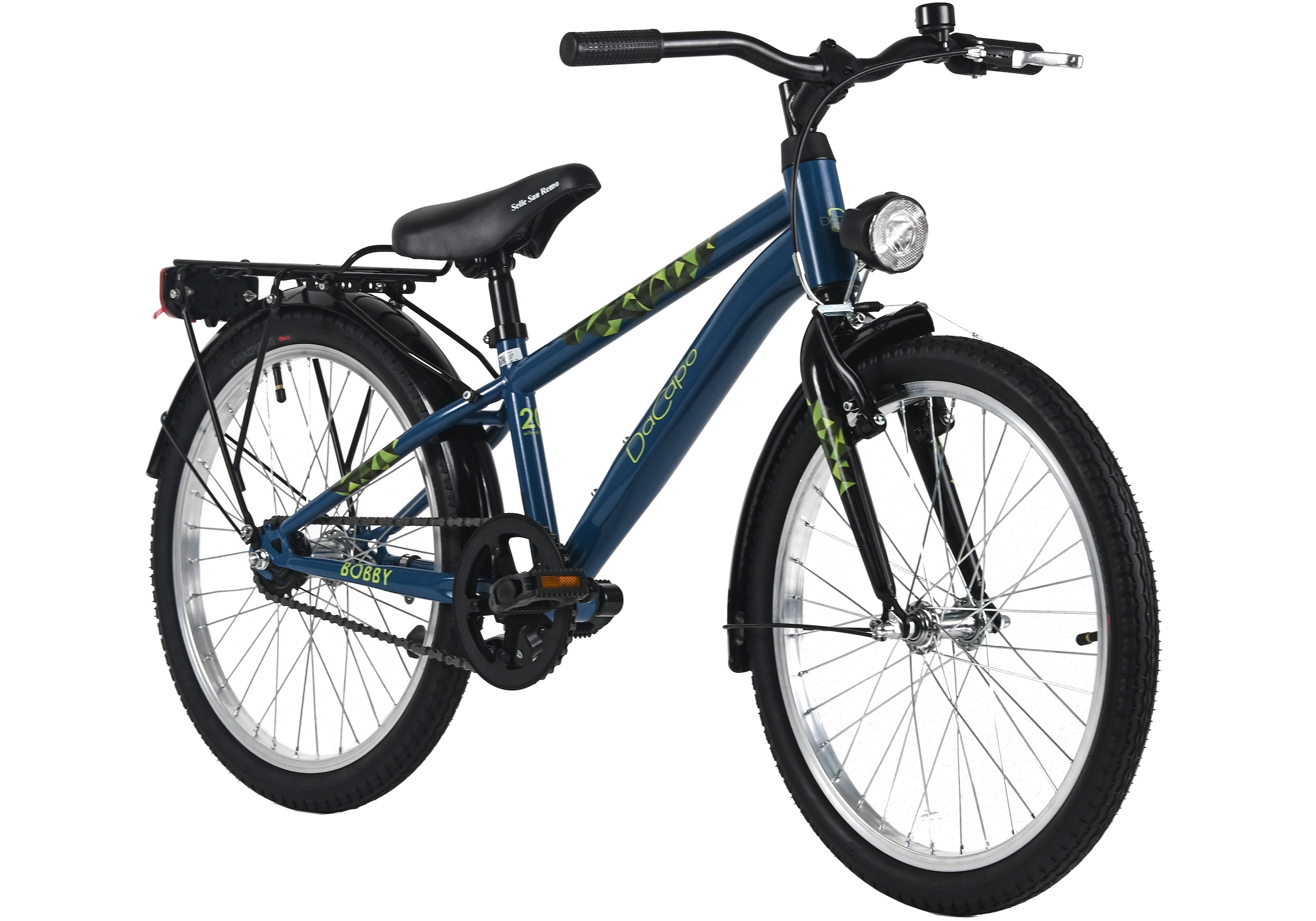 Dacapo Kinderfahrrad »20" Bobby Blau 1 Gang RH 27 cm mit Beleuchtung - Ab 6 Jahre« 1 Gang ohne Schaltung