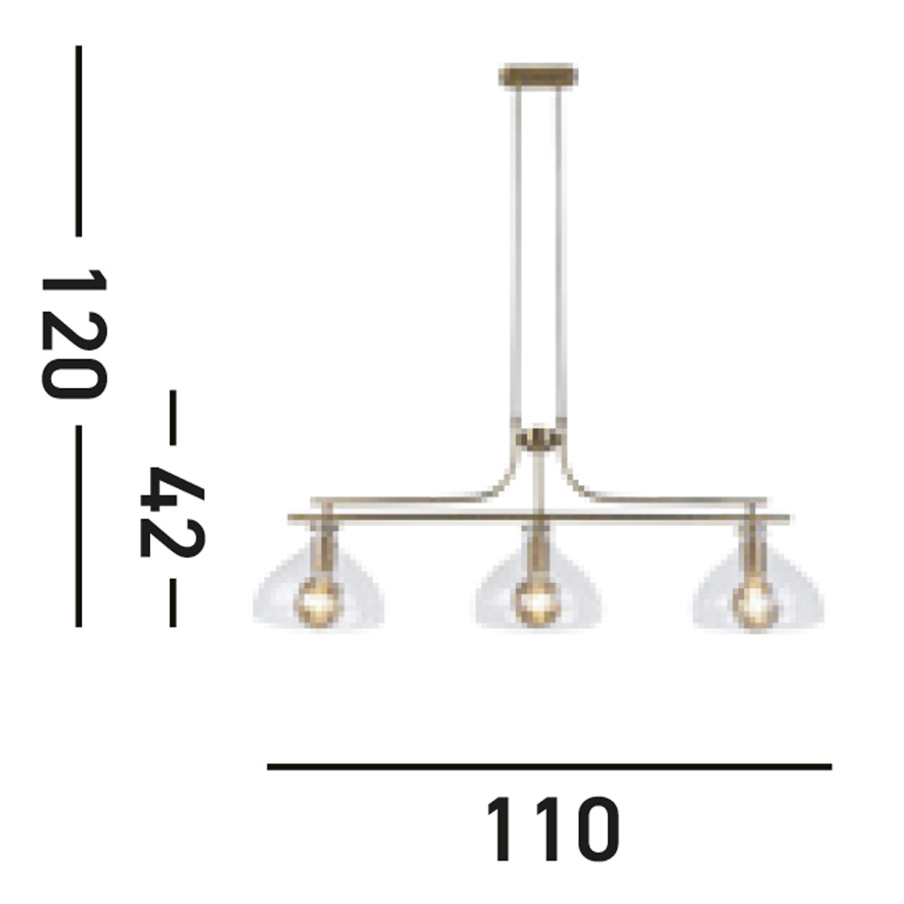 Searchlight Hängeleuchte »Hängeleuchte Margarita, 3-flammig«, 3 flammig, Leuchtmittel E27 | ohne Leuchtmittel, Ideal für Filament-Leuchtmittel