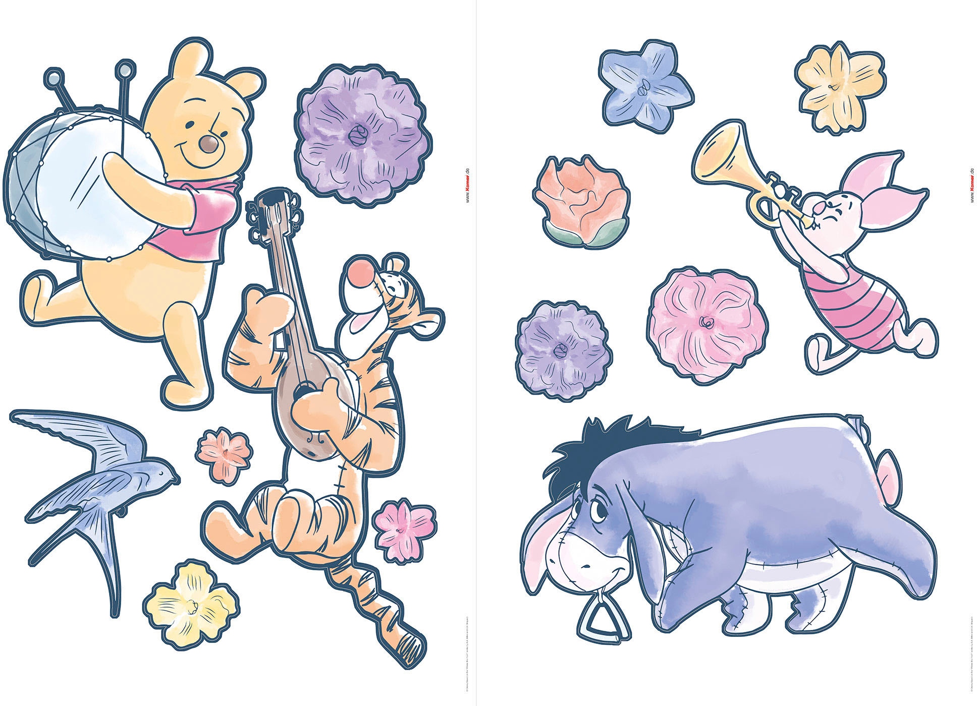 Komar Wandtattoo »Winnie the Pooh Rock-a-bye - Größe 50 x 70 cm«, (14 St.), selbstklebend, Wandsticker, Kinderzimmer