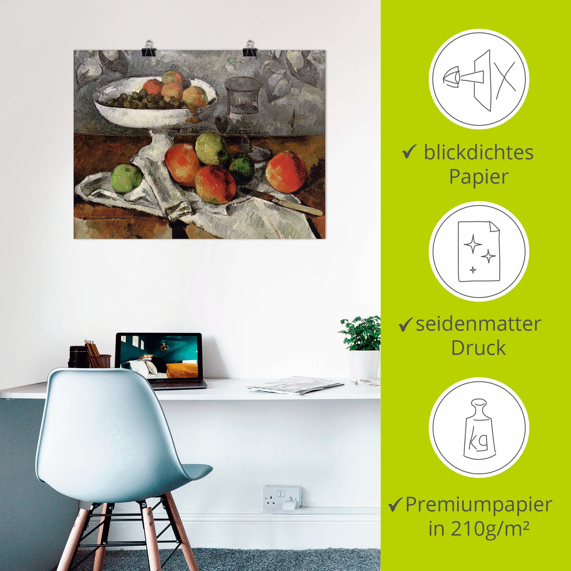 Artland Wandbild »Stillleben mit Obstschale«, Arrangements, (1 St.), als Poster, Wandaufkleber in verschied. Größen