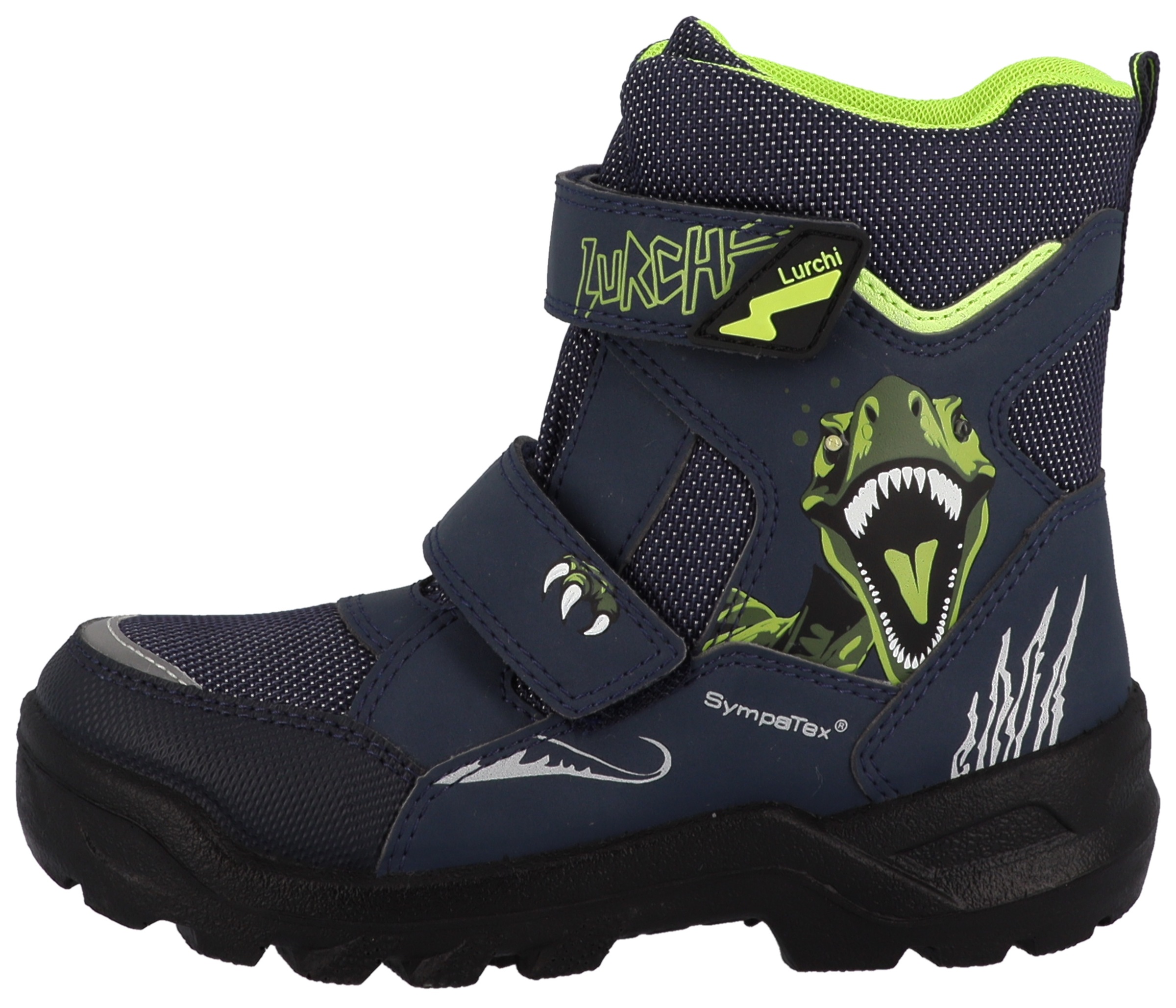 Lurchi Klettboot »Kolin-SYMPATEX, Blinkschuh«  Boots mit coolem Dino-Motiv, Größenschablone zum Download