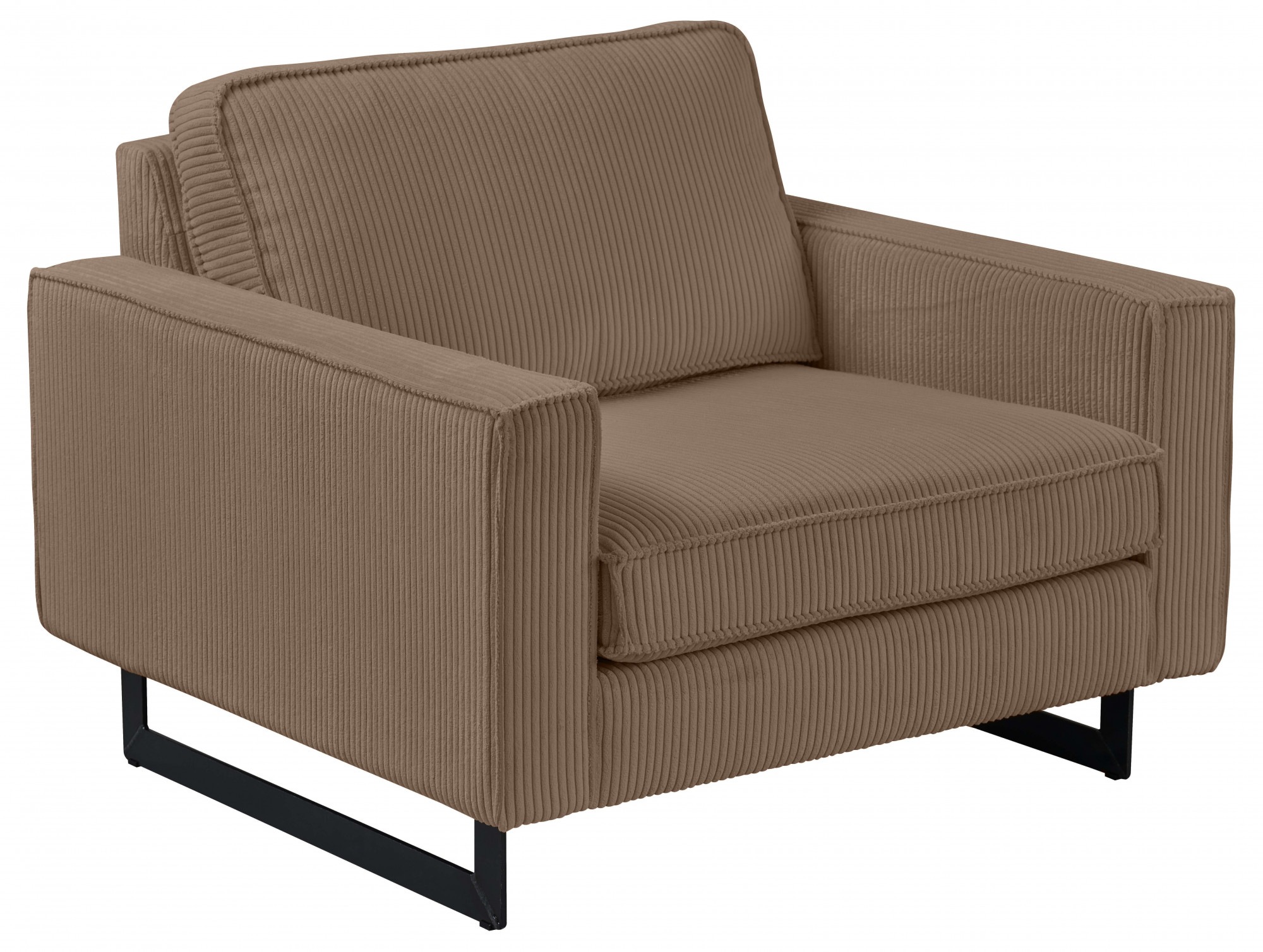 Places of Style Loveseat »Pinto«, mit Keder, Metallfüßen und auch in Cord Bezug erhältlich