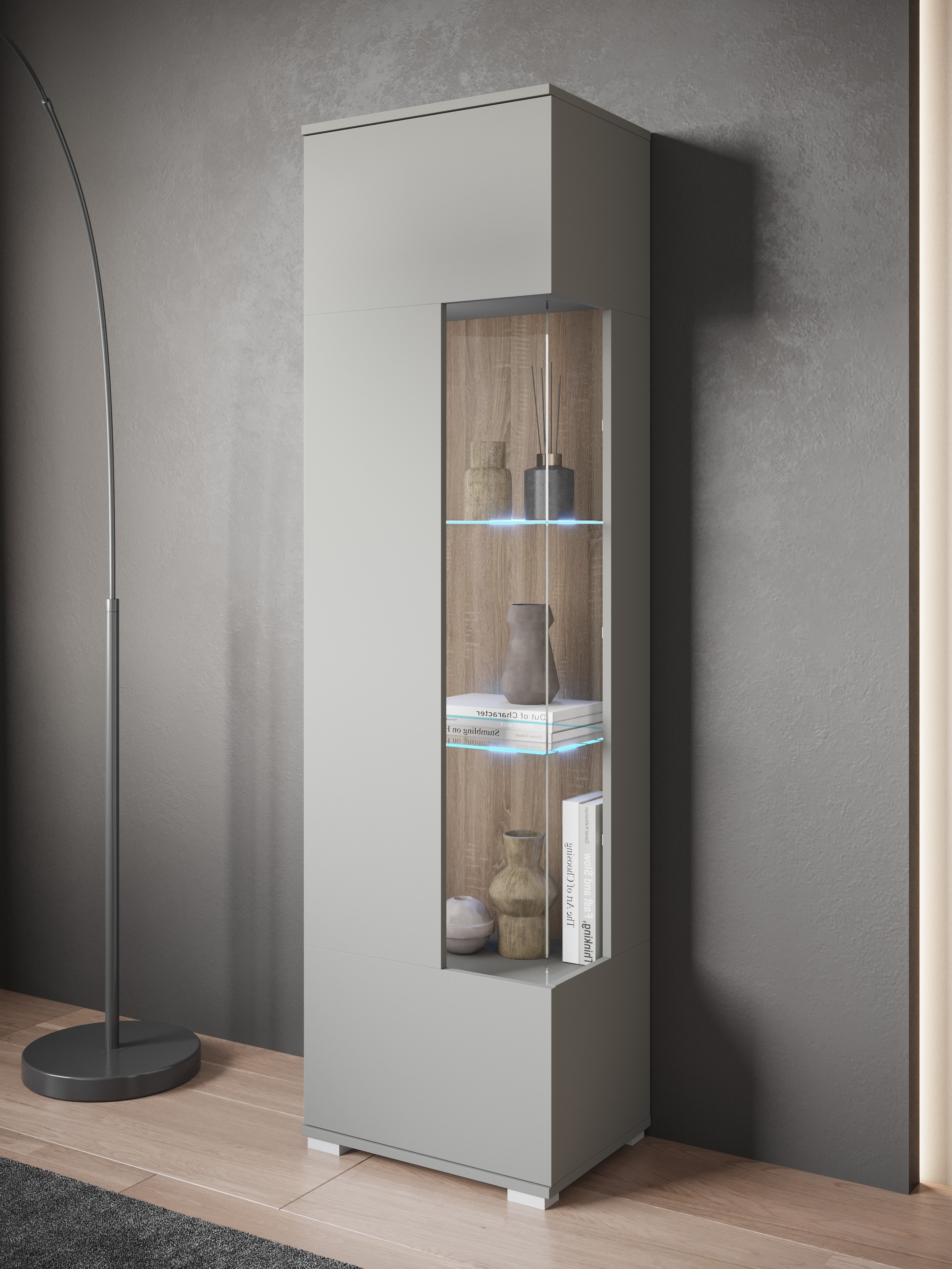 INOSIGN Vitrine »Kenia, stehend und hängend, Türanschlag wechselbar«, (1 St.), Vitrineschrank mit Glastüren 160 cm Höhe