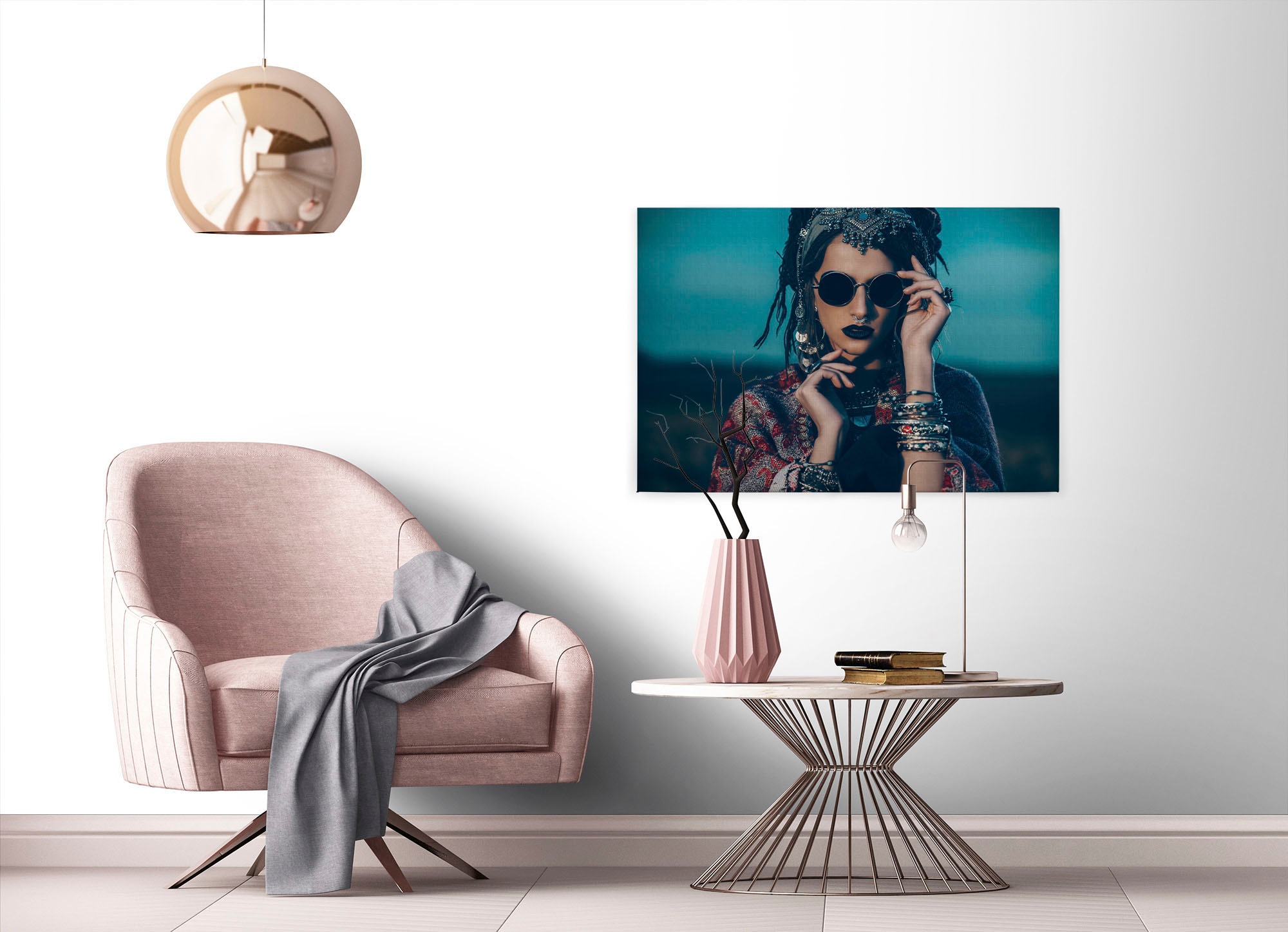 A.S. Création Leinwandbild »la bohème«, Kunst-Personen-Kinder, (1 St.), Keilrahmen Bild Boho Stil Frau Leinwand-Bild Wohnzimmer modern Kinder