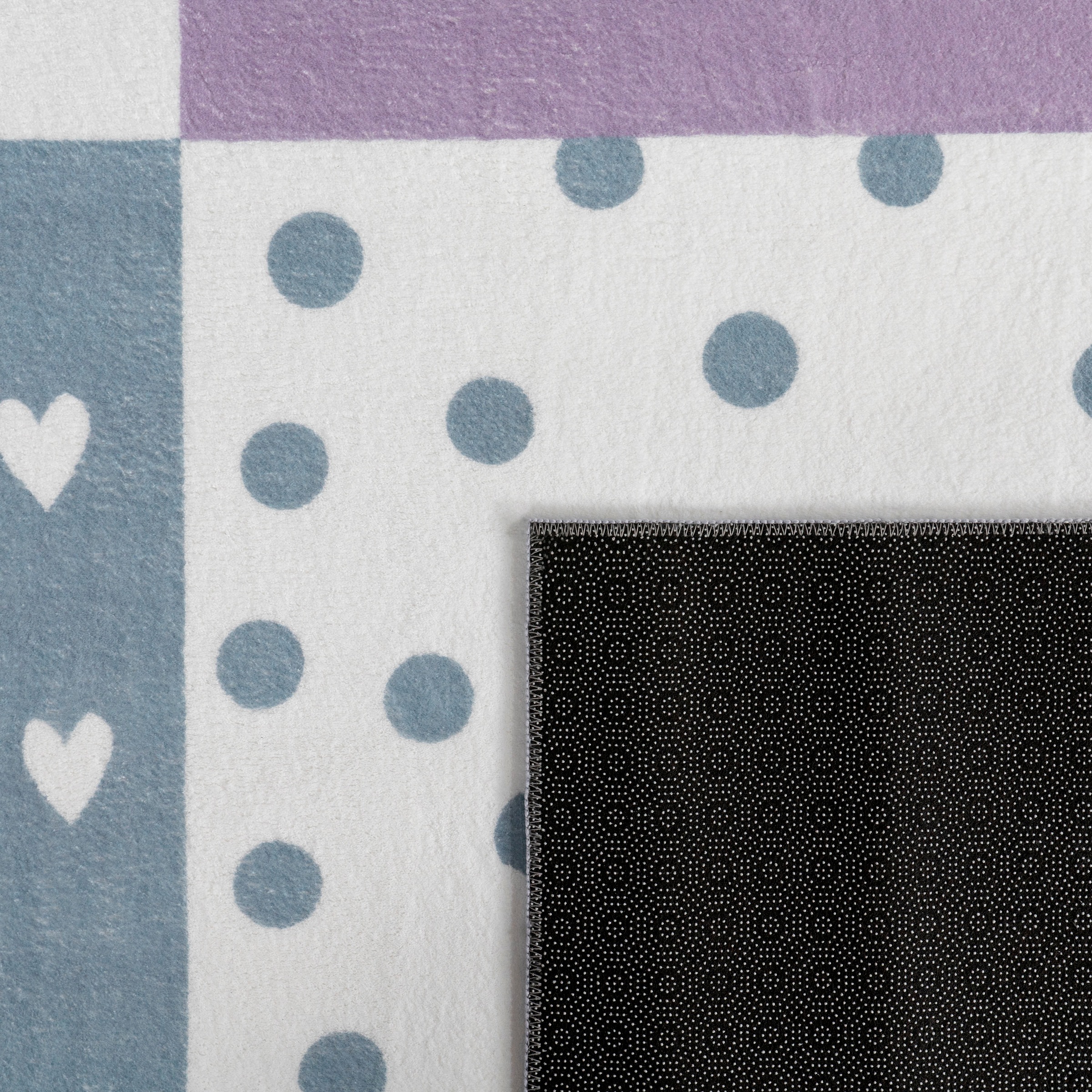 Paco Home Kinderteppich »Eliz 391«, rechteckig, 12 mm Höhe, Kurzflor, Spielteppich, Patchwork-Muster, Motiv Krone, Herz & Punkte