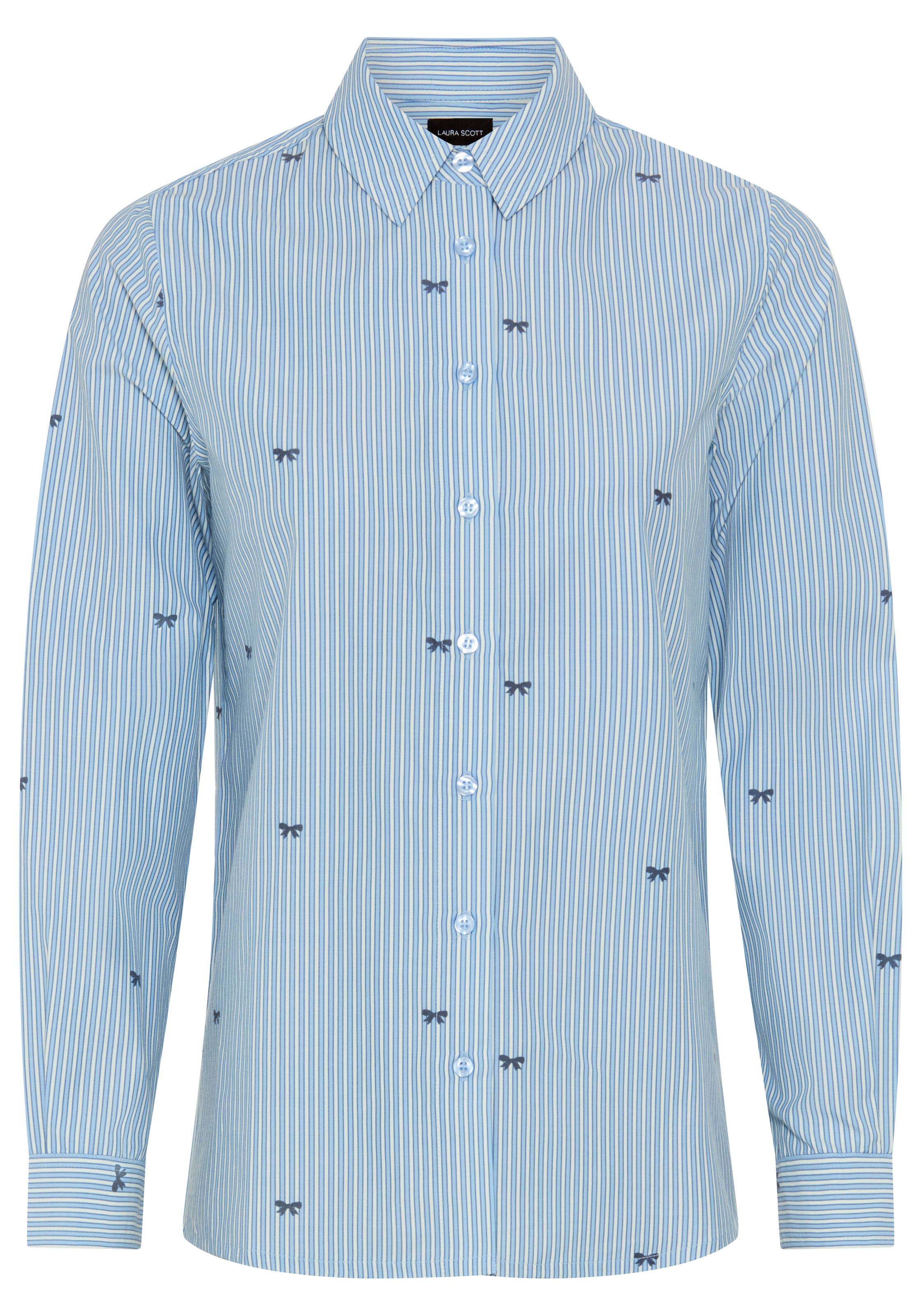 Laura Scott Hemdbluse Langarm, mit 1-Knopf-Manschette, bedruckte Optik