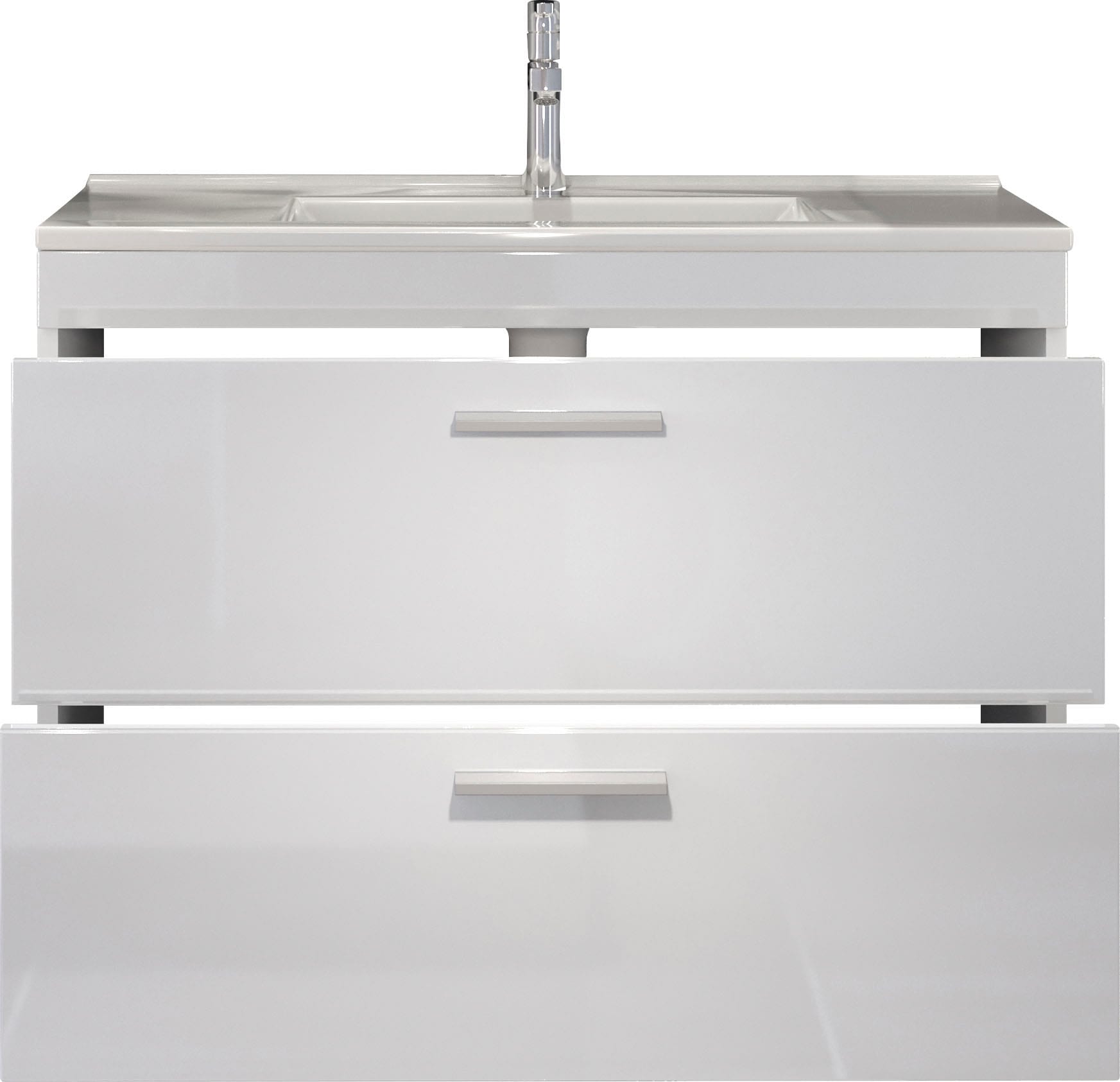 welltime Waschbeckenunterschrank »Dormoletto« Hänge-Waschbeckenunterschrank m. Becken - (B/T/H) 81/47/59 cm