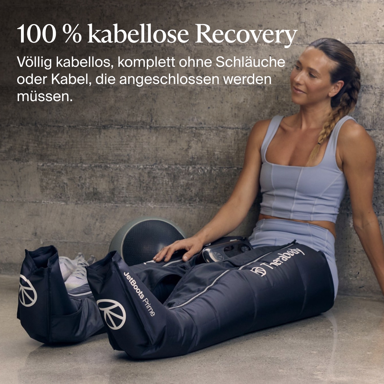 Therabody Massagegerät »Gr. M, RecoveryAir JetBoots Prime Kompressions-Stiefel, Medium«, lindert Muskelschmerz, fördert Regeneration, Leistung, Flexibilität