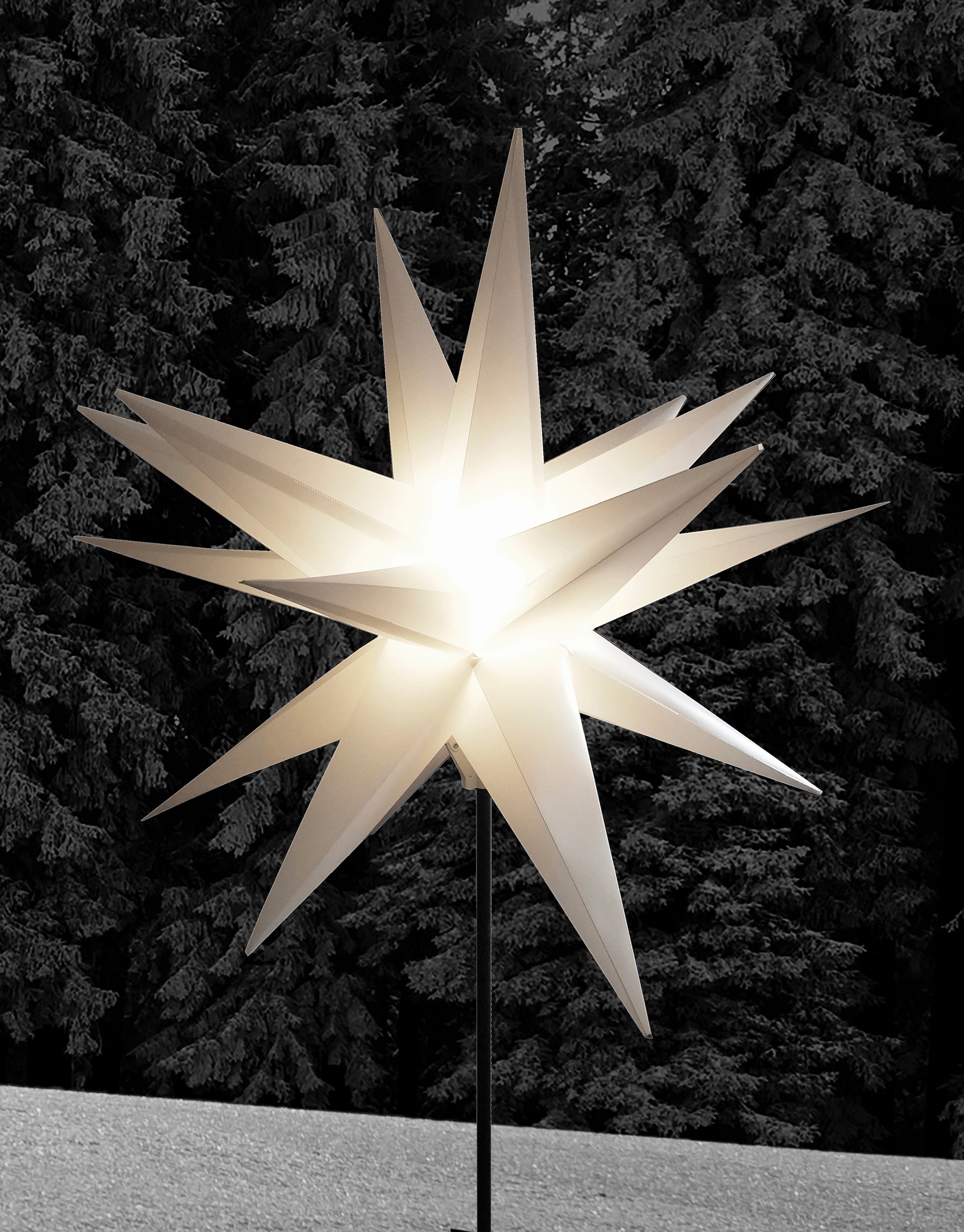 LED Star-Max 3D-Optik, Erdspieß Stern aussen«, mit auf kaufen Weihnachtsdeko »Weihnachtsstern, Rechnung