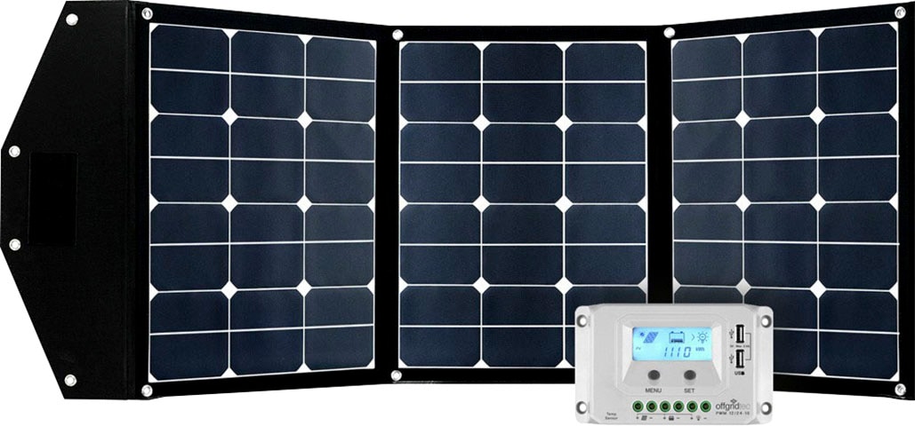offgridtec Solarmodul »FSP-2 135W Ultra KIT PWM 10A faltbares Solarmodul«, (Set), hoher Wirkungsgrad in Kombination mit geringem gewicht