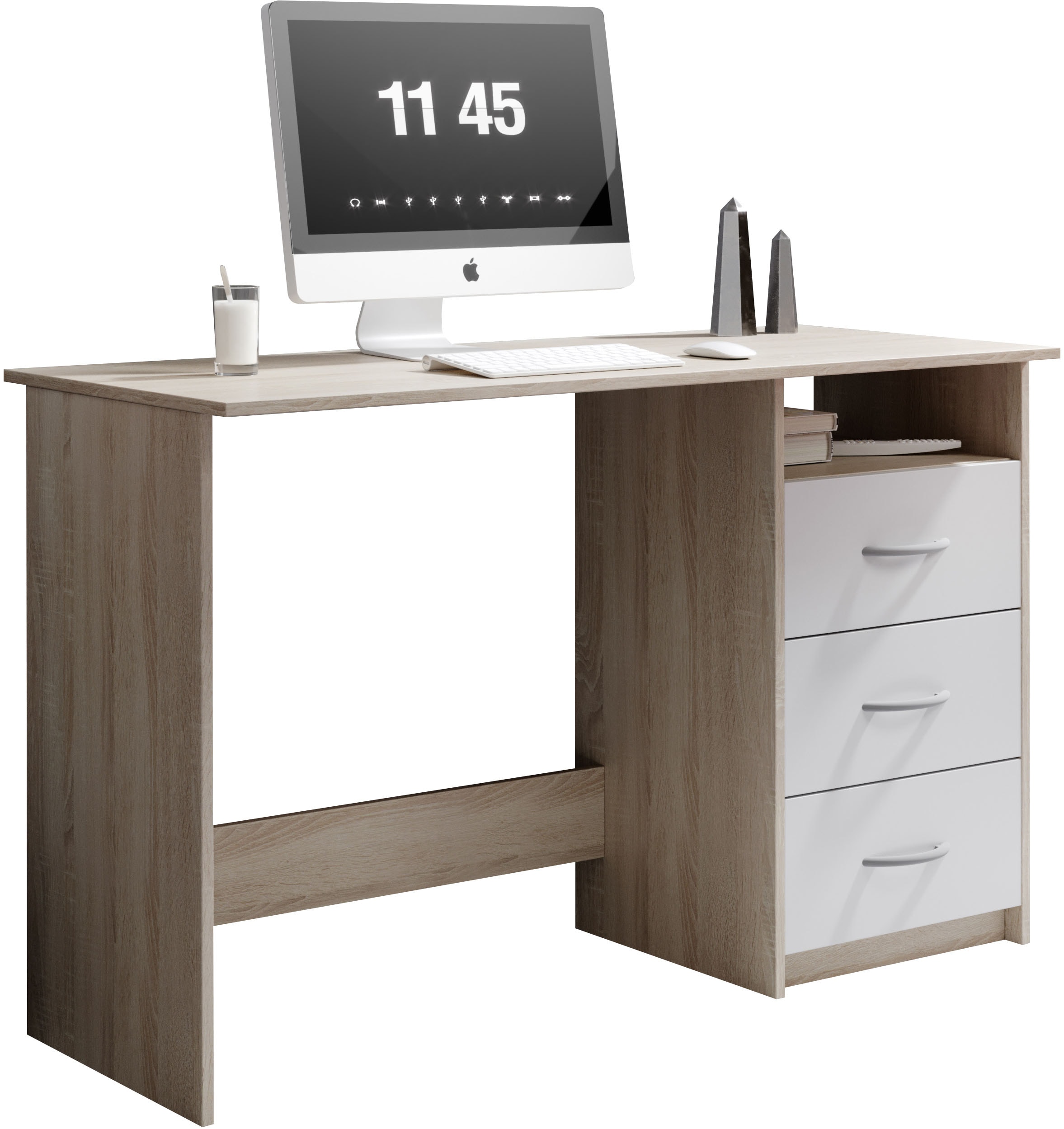 BEGA OFFICE Schreibtisch »Adria, Computertisch,«, Schubkästen rechts oder links montierbar, Breite 123 cm