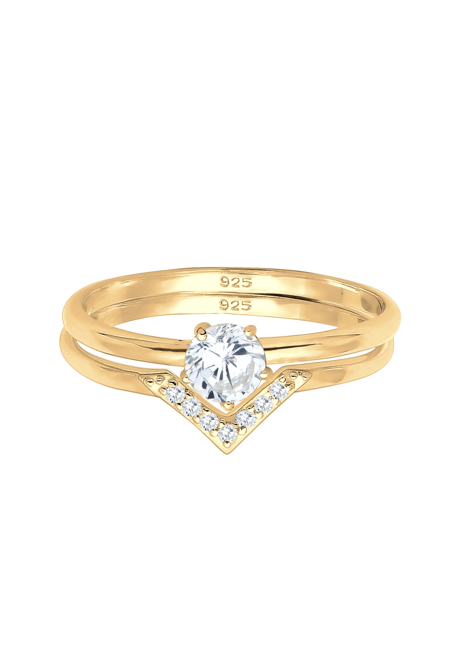 2. Bild von Elli Verlobungsring »Set Solitär Dreieck Zirkonia 925 Sterling Silber«