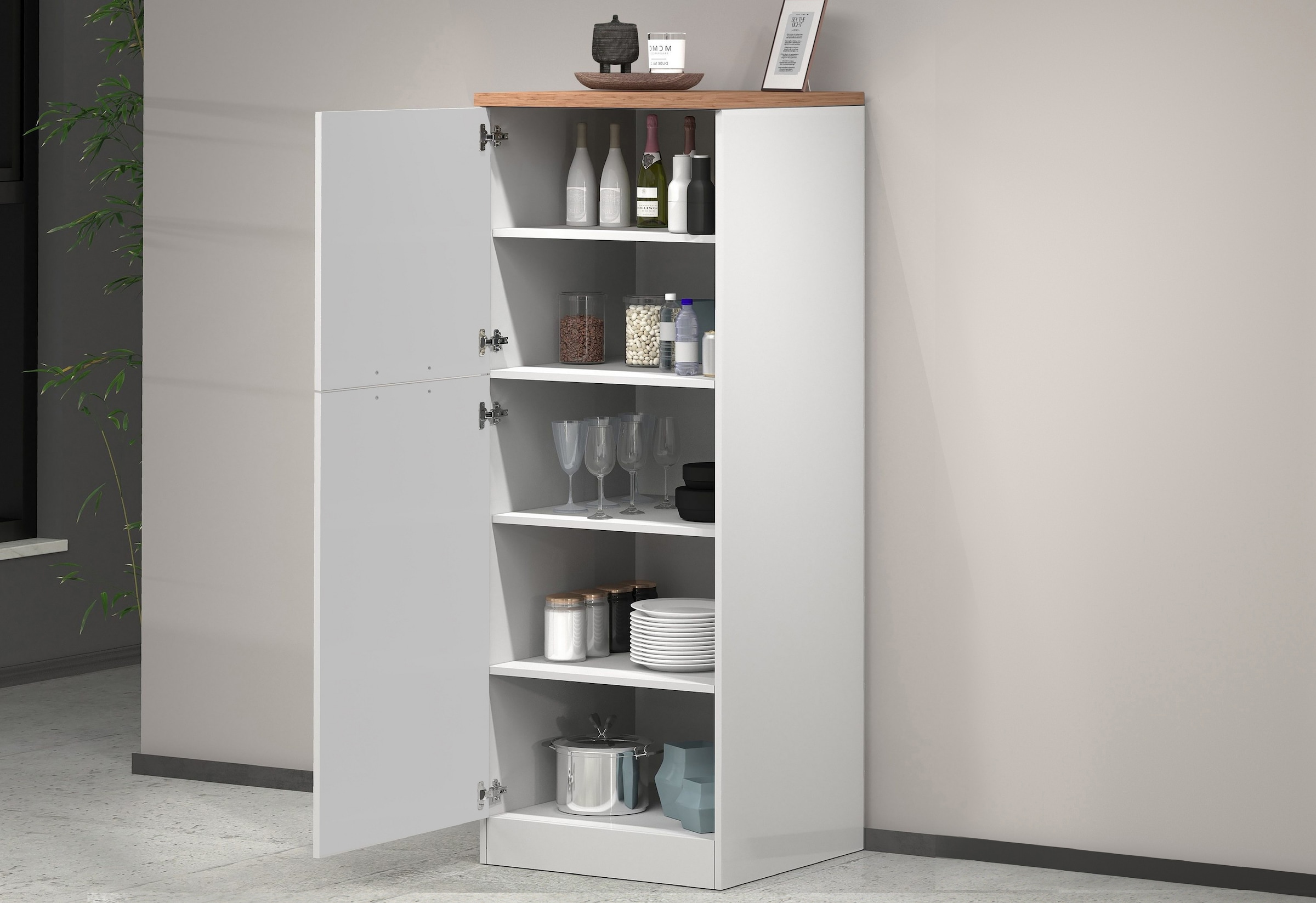 KOCHSTATION Vorratsschrank »KS-Sole,Hauswirtschaftsschrank,Stauschrank,Küchenschrank« Breite/Höhe 60/165 cm, 5 Fächer