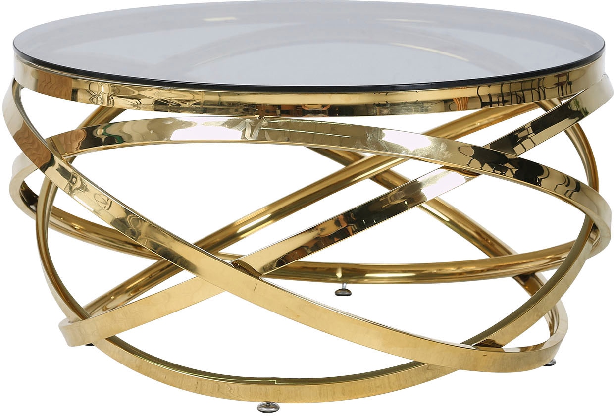 SalesFever Couchtisch »mit Design-Gestell in Stainless Steel für stilvolles günstig online kaufen