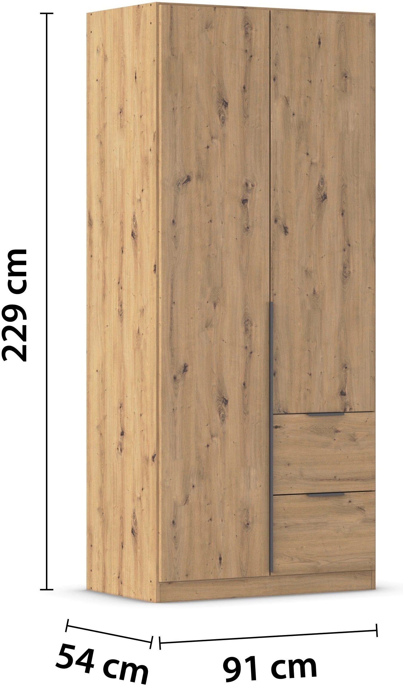 rauch Drehtürenschrank »Kleiderschrank Schrank Garderobe AGORDO mit Dekor- oder Hochglanzfront«, (in zwei Griff-Farben mit Dekor- oder Hochglanzfront), mit Außenschubkästen, in 6 Breiten und 2 Höhen MADE IN GERMANY