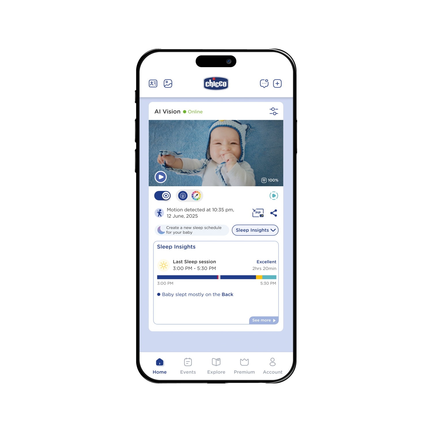 Chicco Video-Babyphone »Wifi , mit flexibler Halterung« Verwendung mit APP