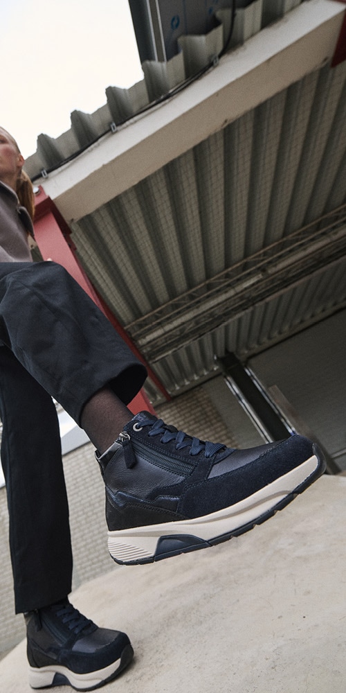 rollingsoft Schnürboots  Keilabsatz, High Top-Sneaker mit herausnehmbarer Innensohle