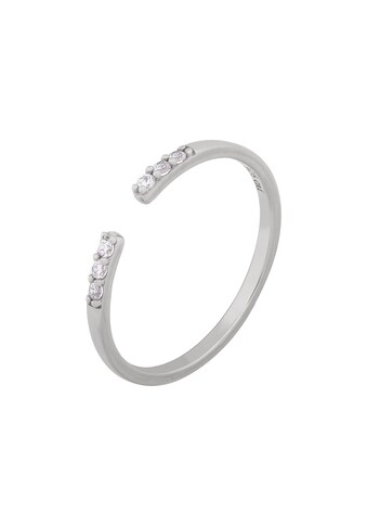 Fingerring »925/- Sterling Silber rhodiniert offen Zirkonia Stacking«