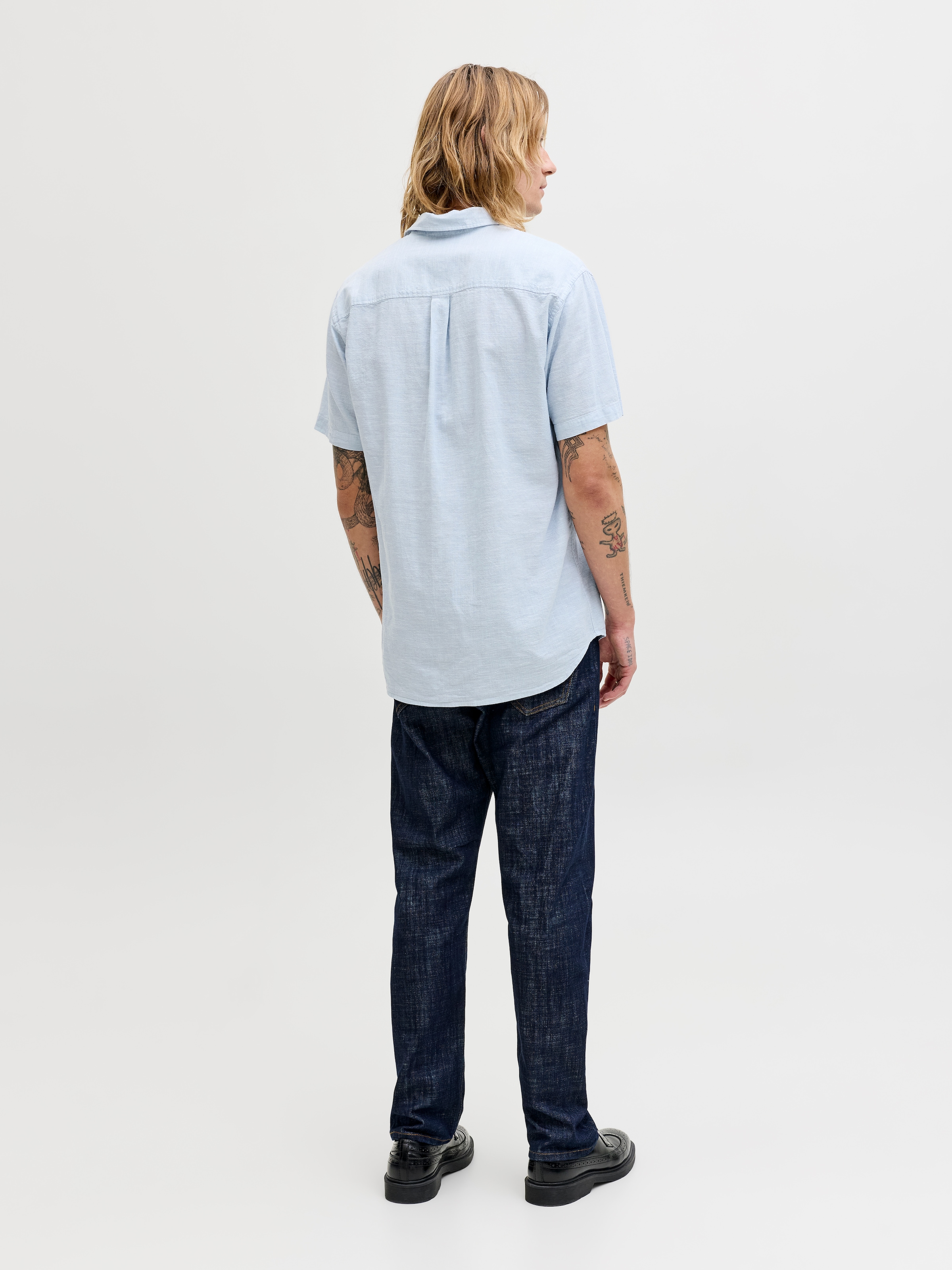 Jack & Jones Kurzarmhemd »JJESUMMER LINEN BLEND SHIRT S/S SN« Baumwolle mit Leinen, regular fit