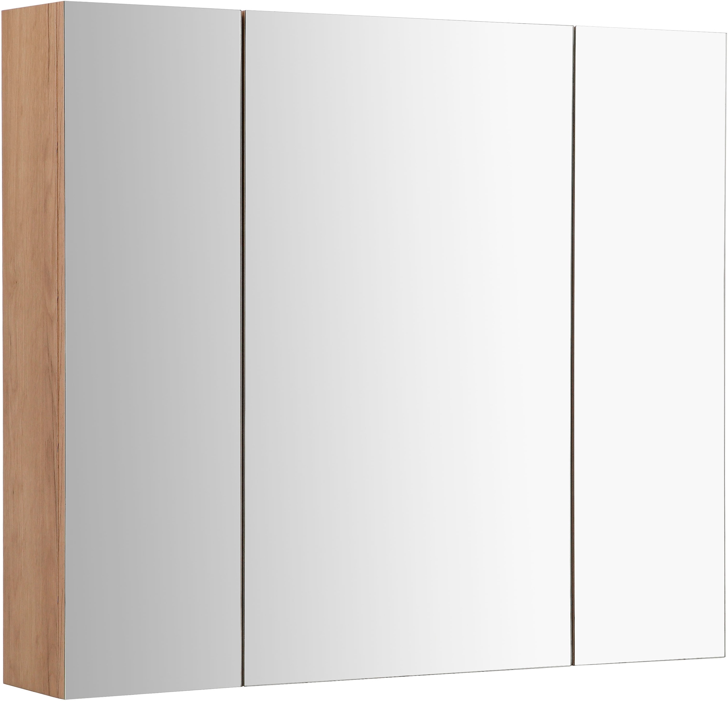welltime Badmöbel-Set »Lund Badmöbel Set Badschrank Badezimmerset«, (Komplett-Set, 3 St.), Waschtisch, Spiegelschrank und Becken Breite 80cm
