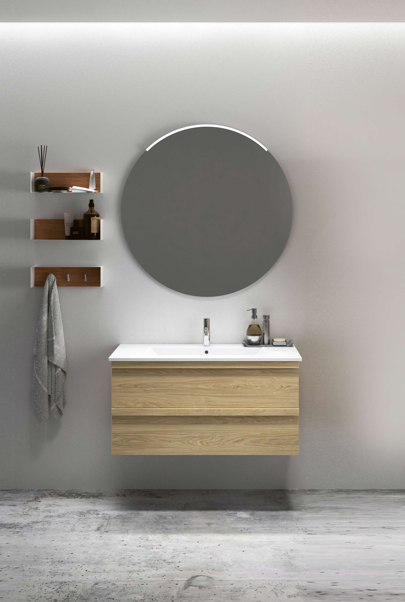 welltime Waschtisch »Pure Badmöbel Set Waschbecken mit Unterschrank«, in ve günstig online kaufen