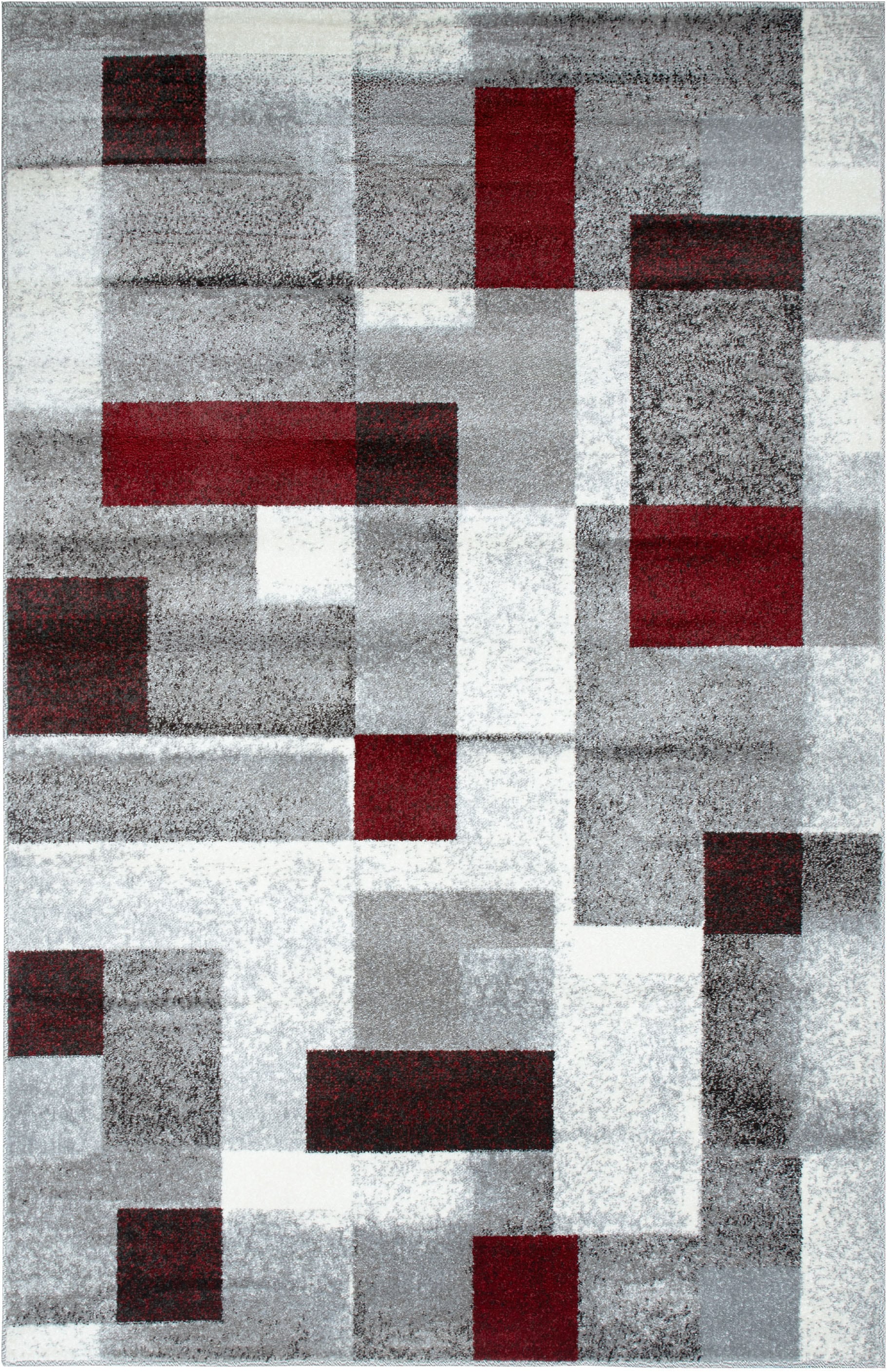 OTTO home Teppich »Corine« rechteckig 9 mm Höhe mit besonders weichem Flor, Kurzflor, modernes Karo-Design,