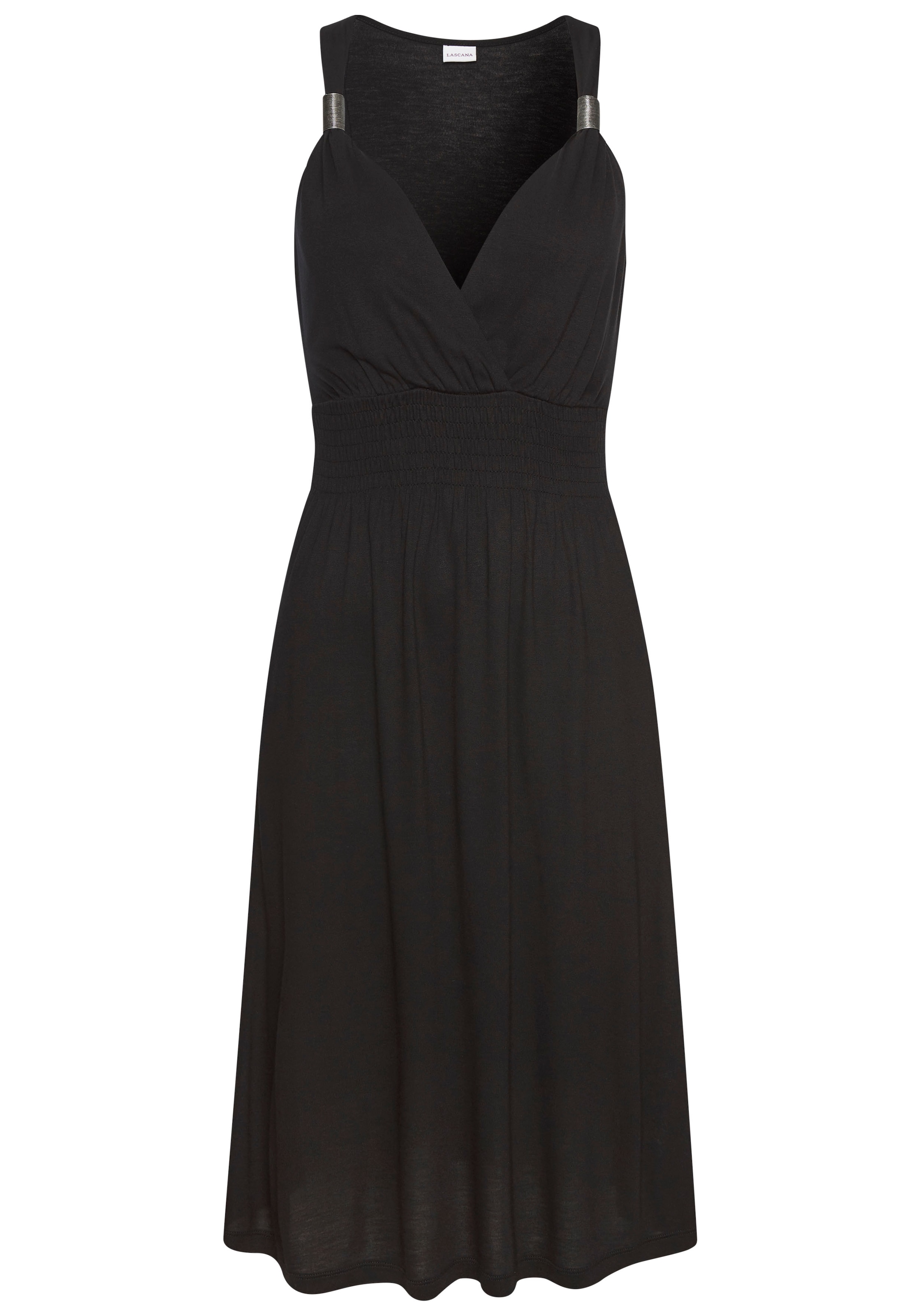 LASCANA Minikleid, mit verstellbarem Ausschnitt und gesmokter Taille