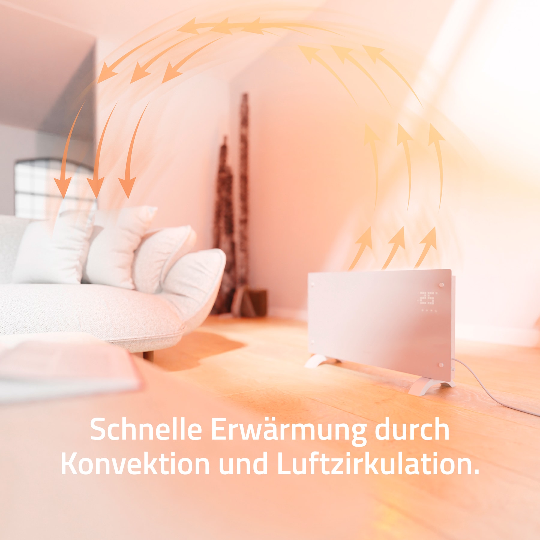 HOMBLI Smart-Home-Zubehör »Smart Convection Heater 2000W« Weiß Touch-Steuerung für nahtlose Bedienung