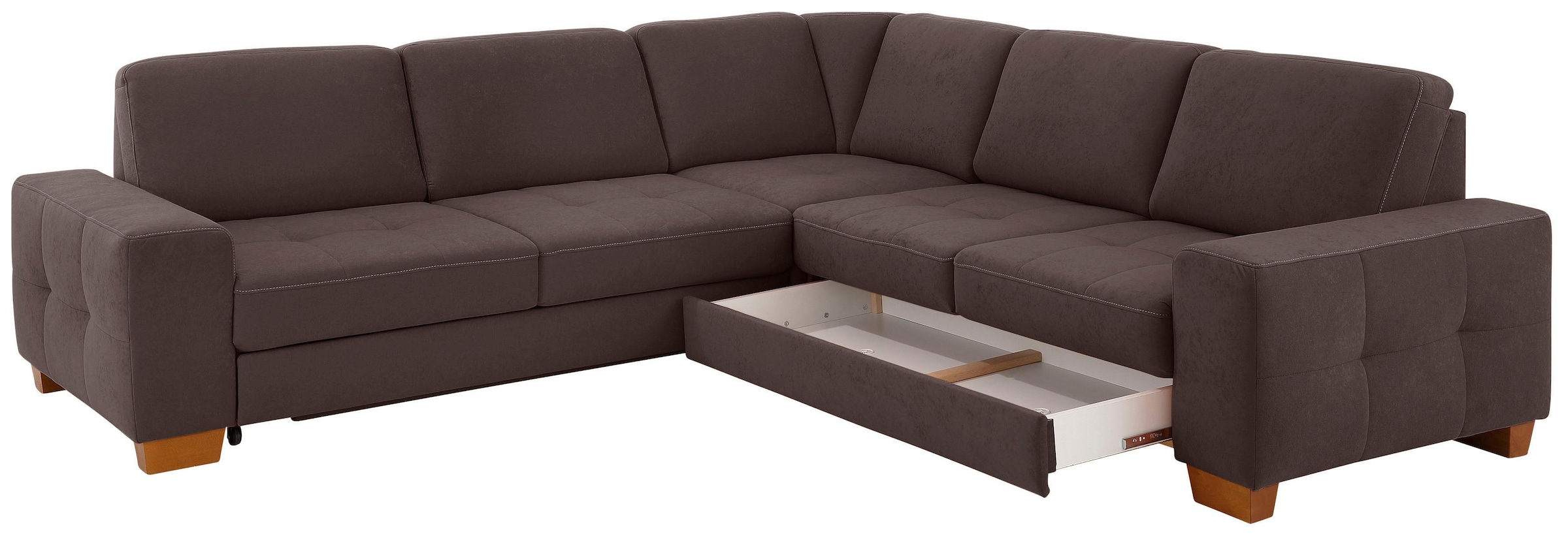 Home affaire Ecksofa »Puccini L-Form«, mit Federkern, Sitztiefenverstellung, Kontrastnaht