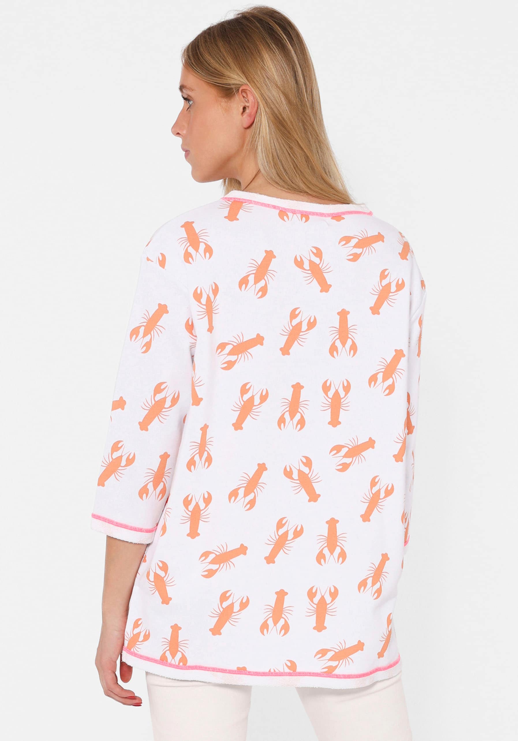 Zwillingsherz Longsleeve »Shirt "Ocean Sandy Soul"«, 3/4-Arm, Pailletten, Kontrastnähte, Schriftzüge, Rundhalsausschnitt