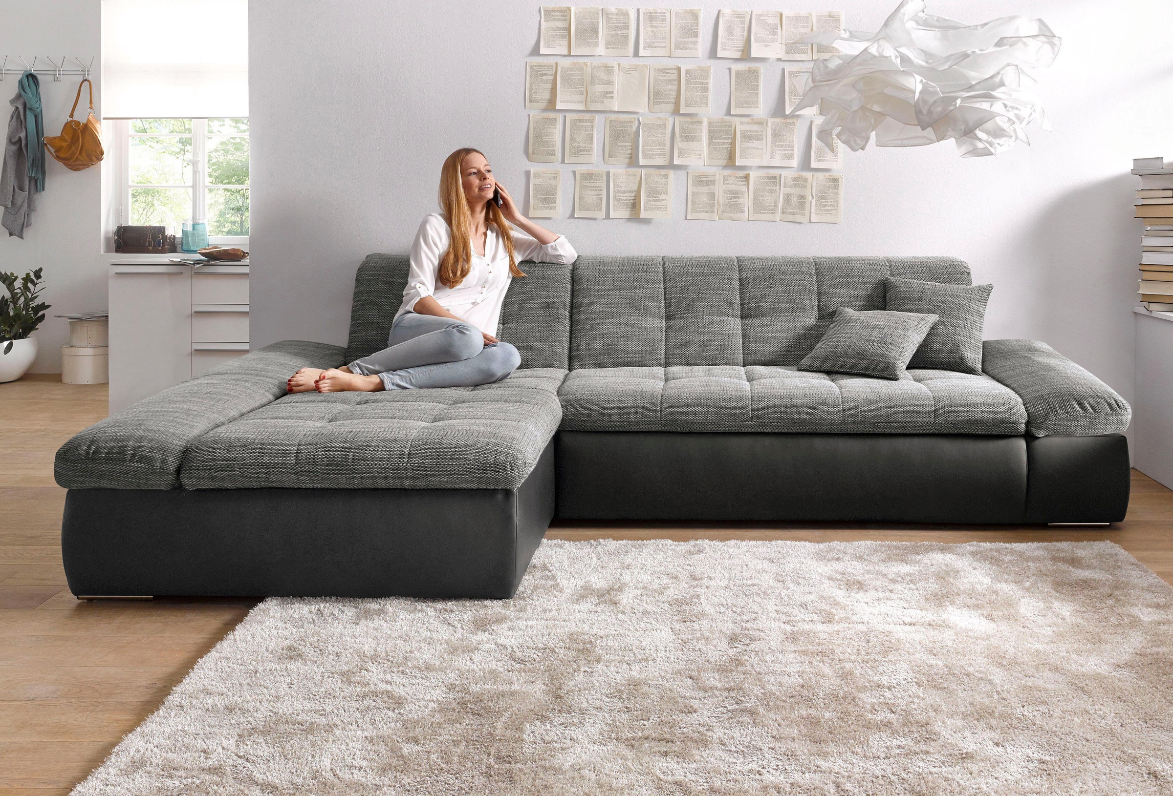 DOMO collection Ecksofa »Moric, L-Form, XXL-Sofa - Breite 300cm«, wahlweise günstig online kaufen