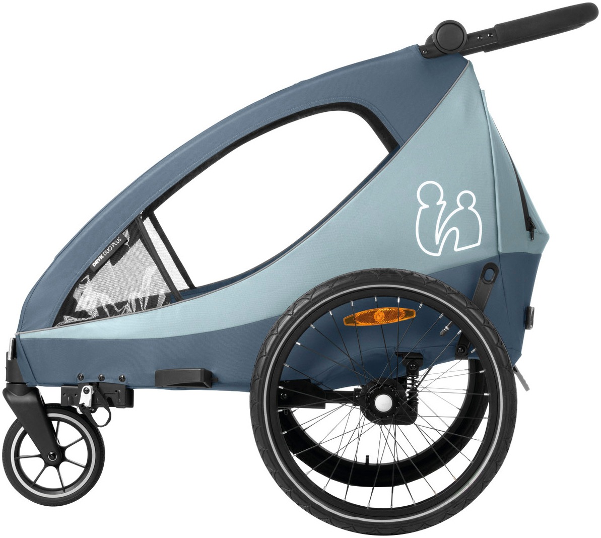 Hauck Fahrradkinderanhänger »2in1 Bike Trailer und Buggy Dryk Duo Plus, dark blue«, für 2 Kinder; inklusive Deichsel