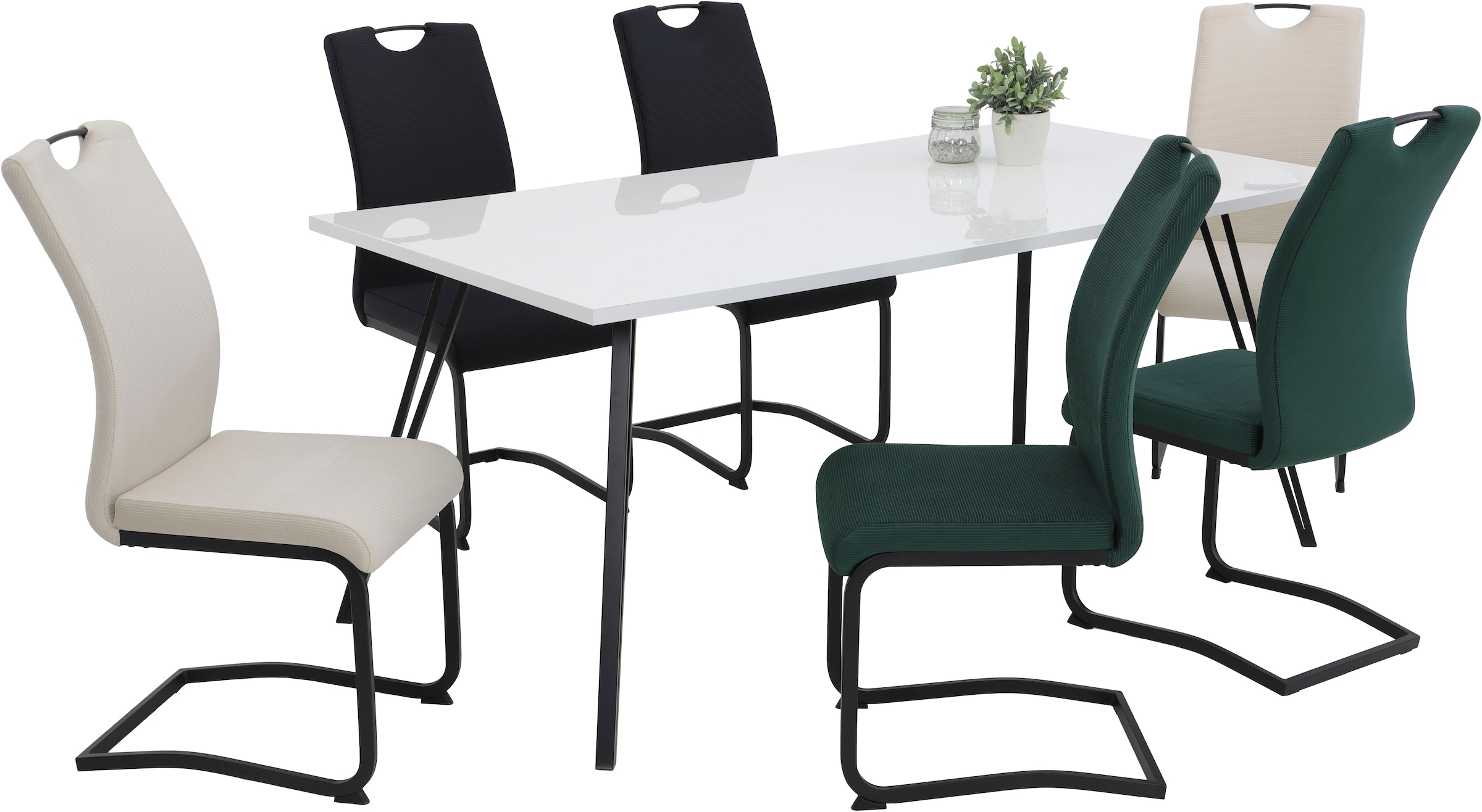 HELA Freischwinger »RIGA II«, (Set), 4 St., Samt-Cord, Freischwinger,Vierka günstig online kaufen