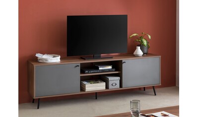 SalesFever Lowboard, in moderner Farbkombination von Walnuss und Grau, Fernsehtisch kaufen