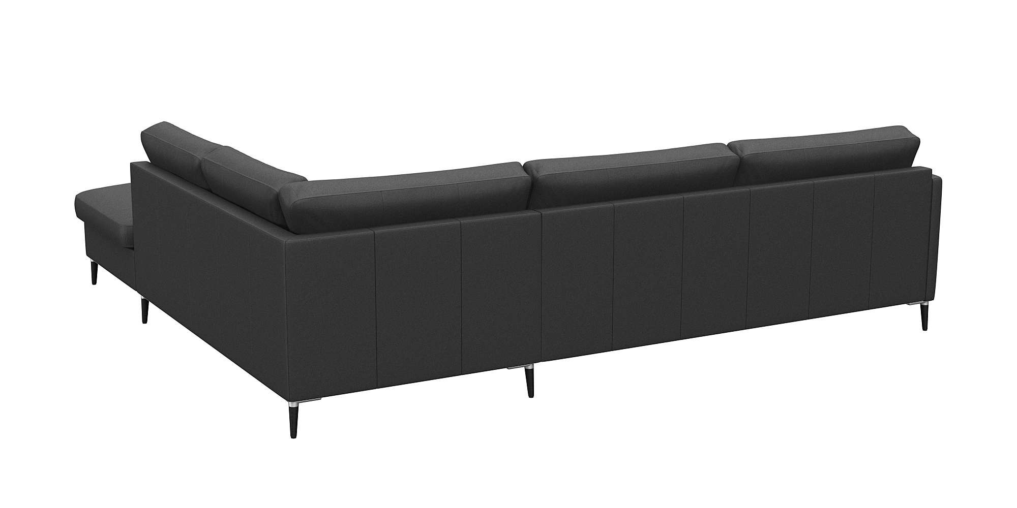 FLEXLUX Ecksofa »Fiore, super Sitzkomfort durch Kaltschaum im Sitz, L-Form«, schmale Armlehnen, Füße Alu+schwarz