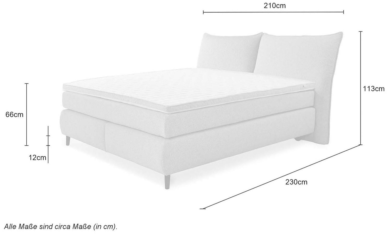 Jockenhöfer Gruppe Boxspringbett »Hacienda in der Breite 180cm erhältlich«, 7-Zonen-TTFK-Matratze, KS-Topper, verschiedene Härtegrade wählbar