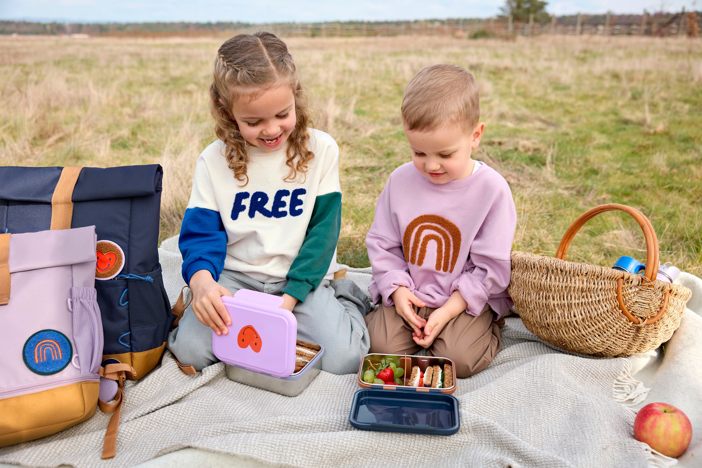 LÄSSIG Lunchbox »Little Gang, Heart lilac«, (1 tlg.)